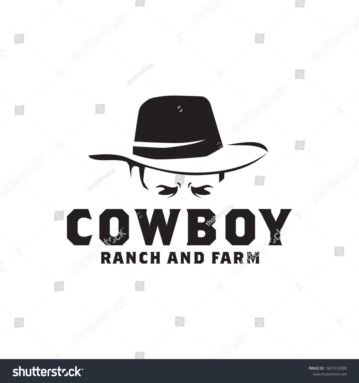 Black cowboy logo design vector template - Royalty Free Stock Vector ...