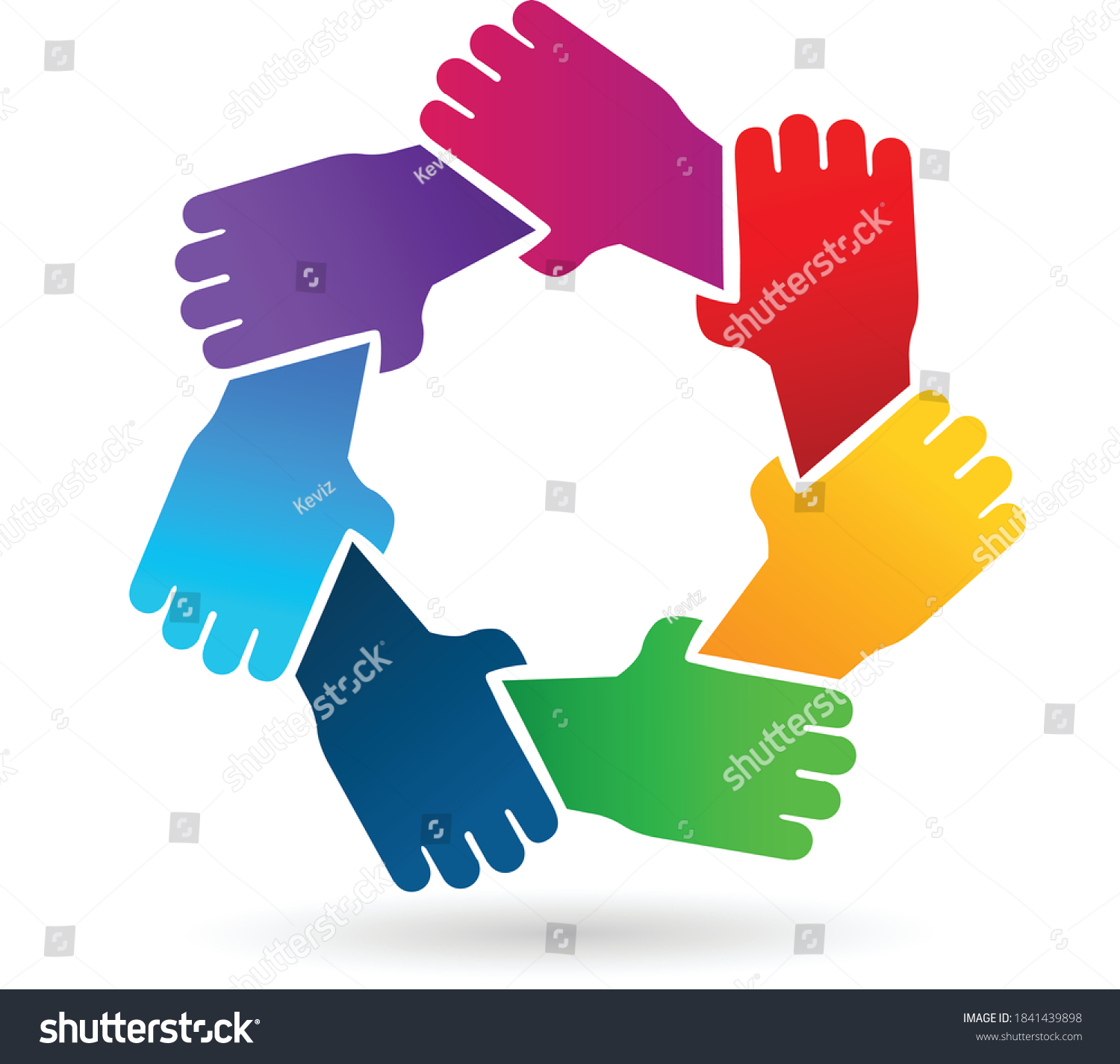 Unity Hands Supporting Each Other Teamwork Royalty Free Stock Vector 1841439898 5257