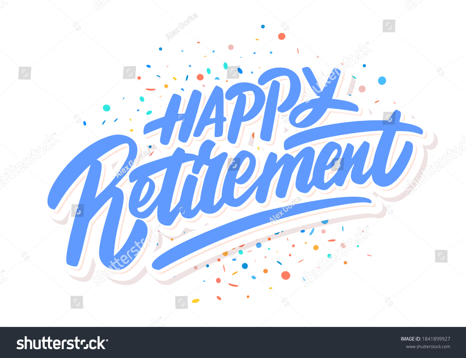 Happy Retirement Banner Vector Lettering Royalty Free Stock Vector