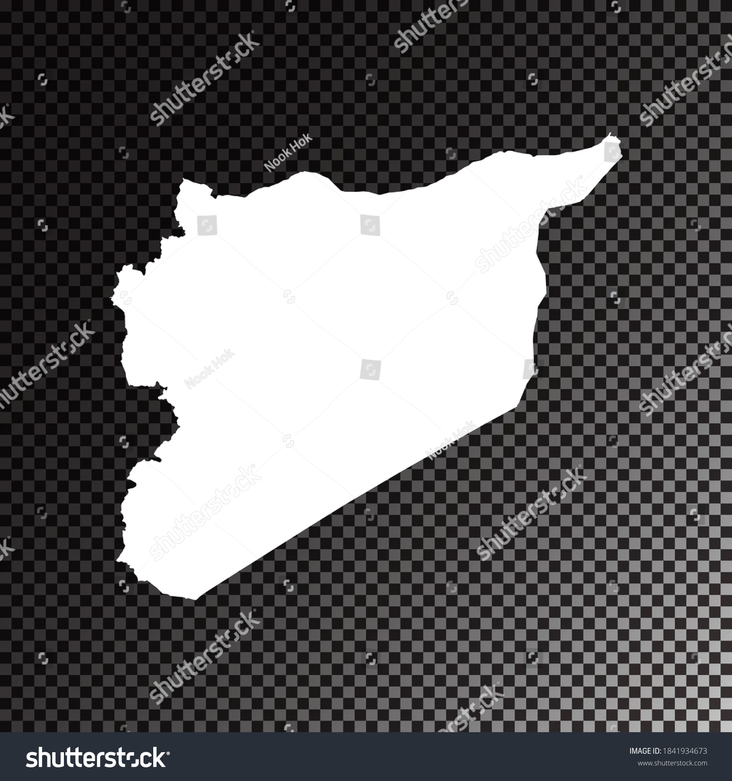 Transparent vector black and white map of Syria - Royalty Free Stock ...