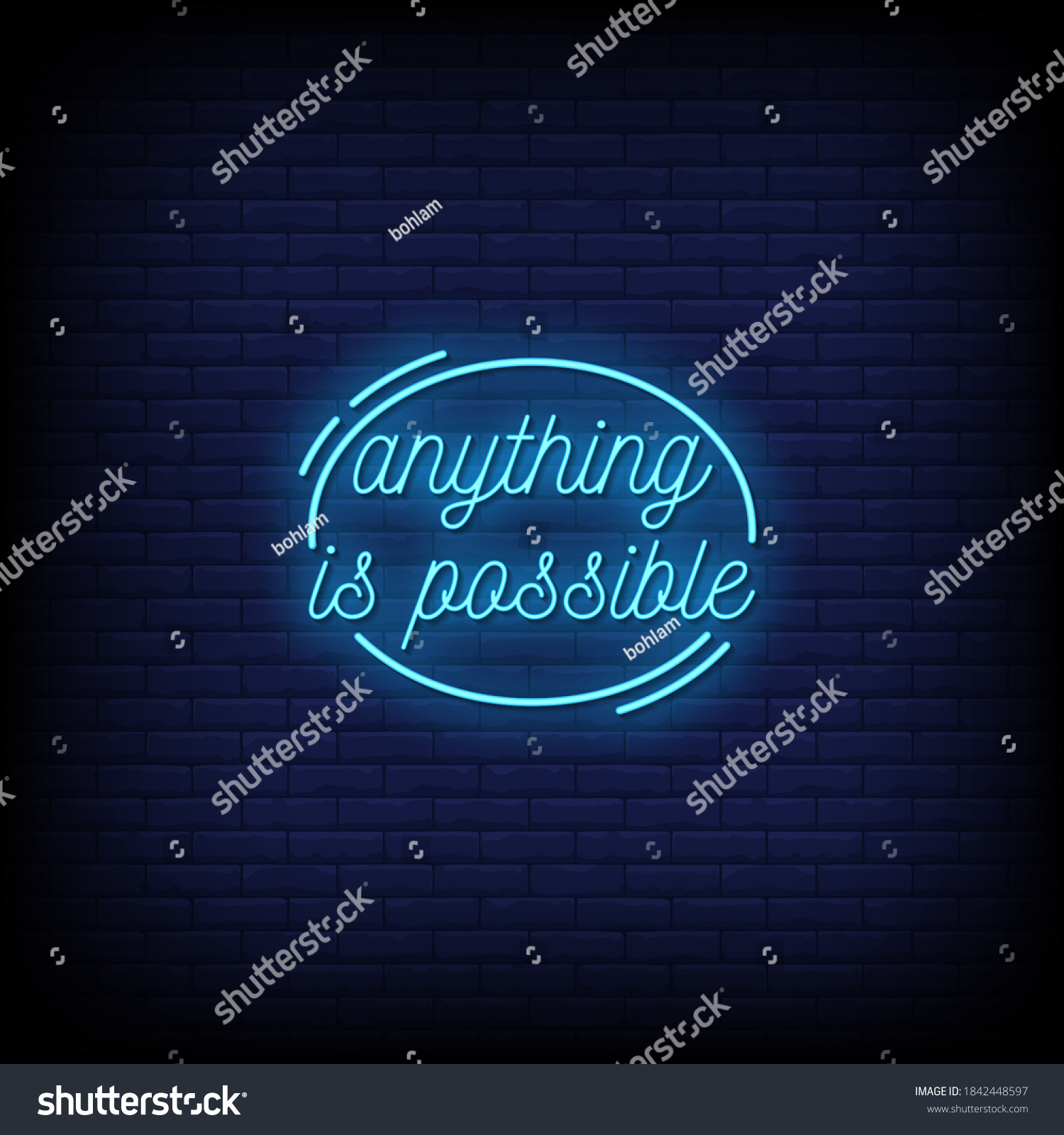 Anything Is Possible Neon Signs Style Text - Royalty Free Stock Vector ...