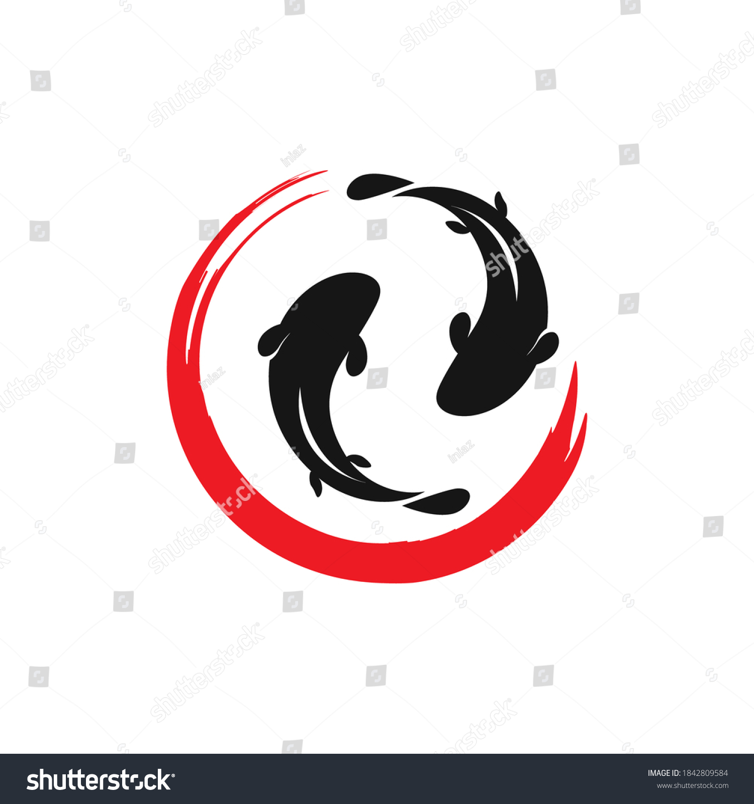 Japanese Koi Logo Template. Koi Fishes Logo. Luck, prosperity and good fortune. Animal, asian. This logo perfectly used for any fishing or aquarium related businesses. #1842809584