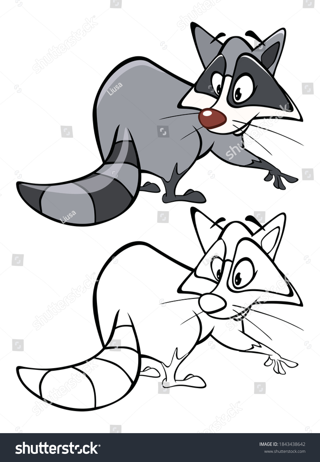 Illustration of a Cute Cartoon Character Raccoon - Royalty Free Stock ...