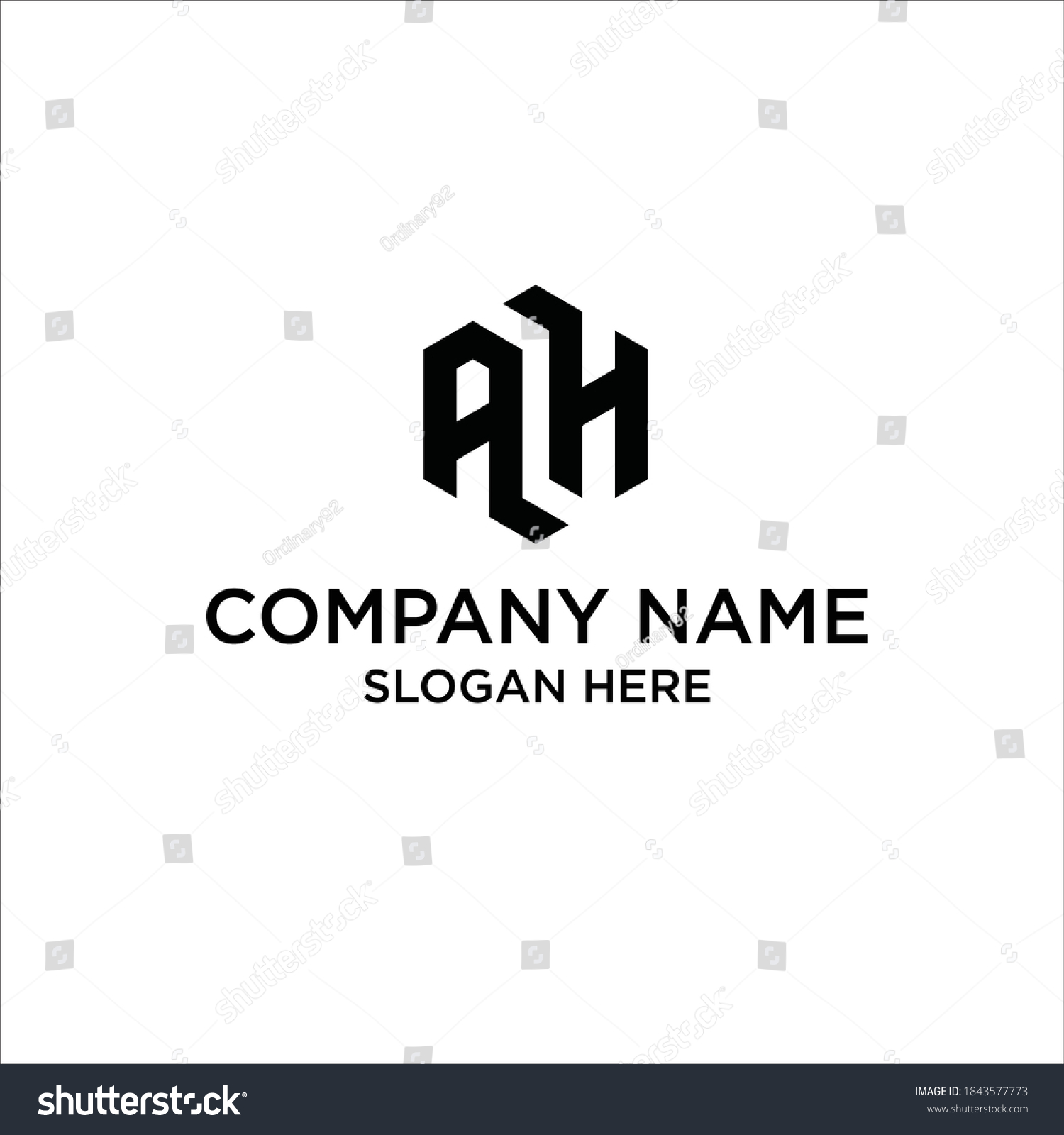 logo AH hexagon / vector AH hexagon / icon AH - Royalty Free Stock ...