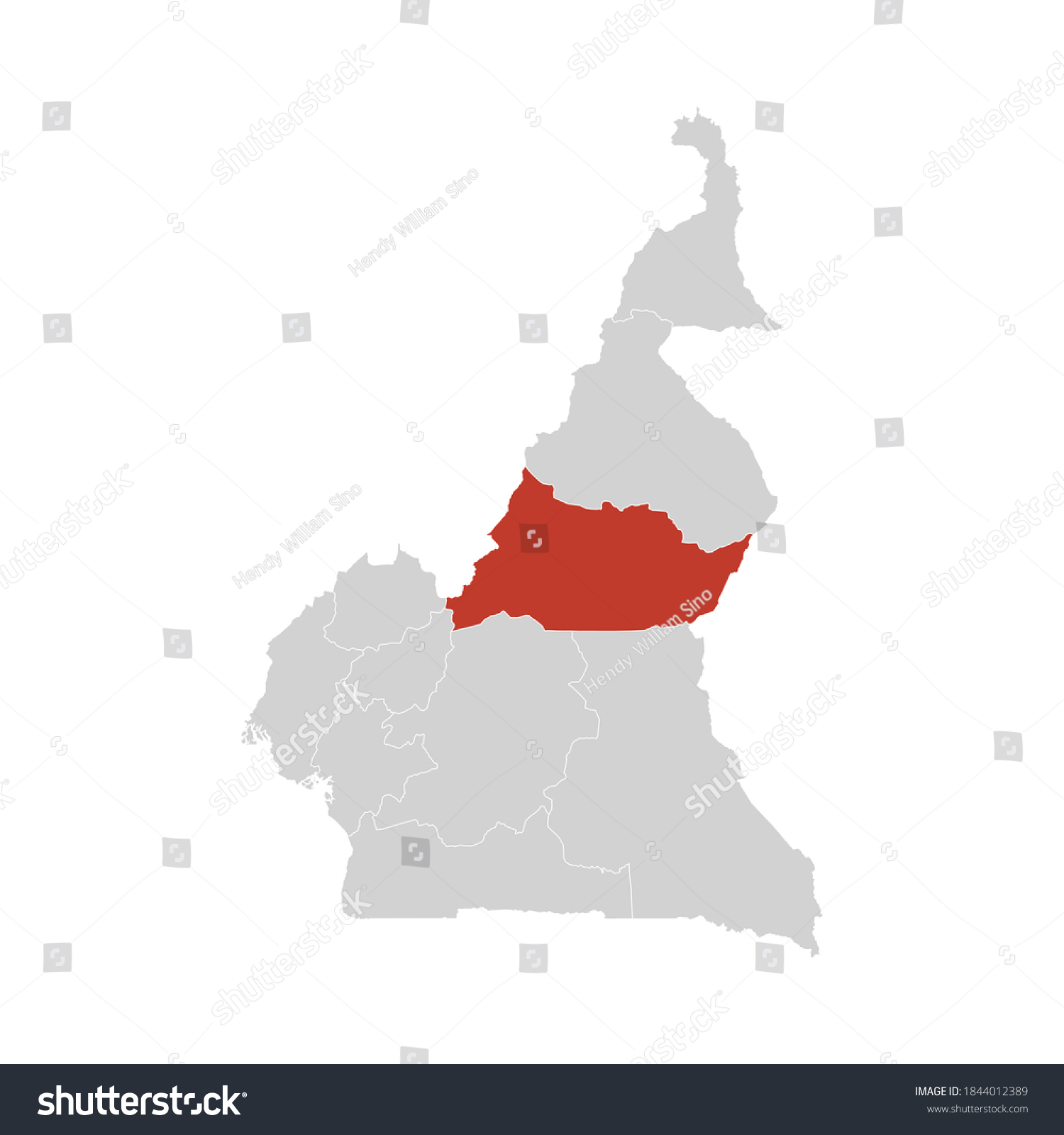 Adamaoua Highlighted On Cameroon Map Eps 10 Royalty Free Stock Vector Avopix 1844012389