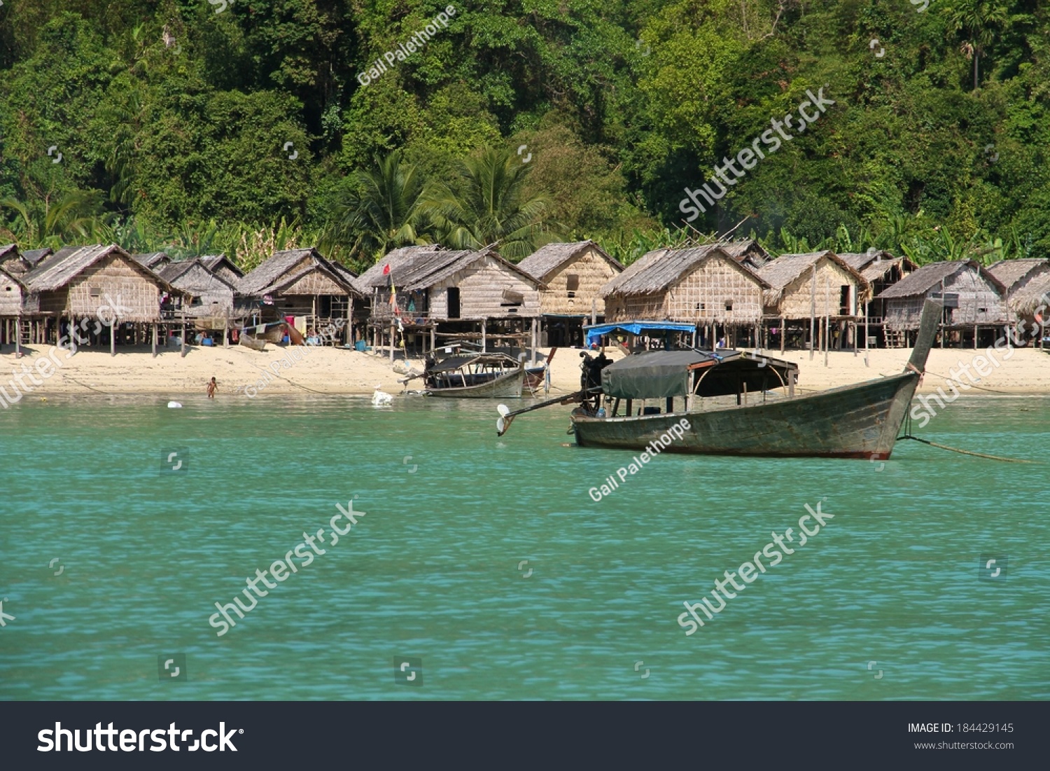 The Moken Sea Gypsy Village at Koh Surin Tai in - Royalty Free Stock ...