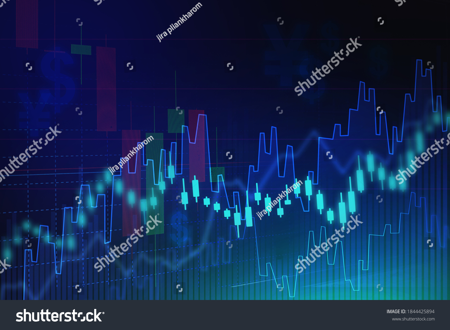 Closeup financial chart with uptrend line - Royalty Free Stock Photo ...