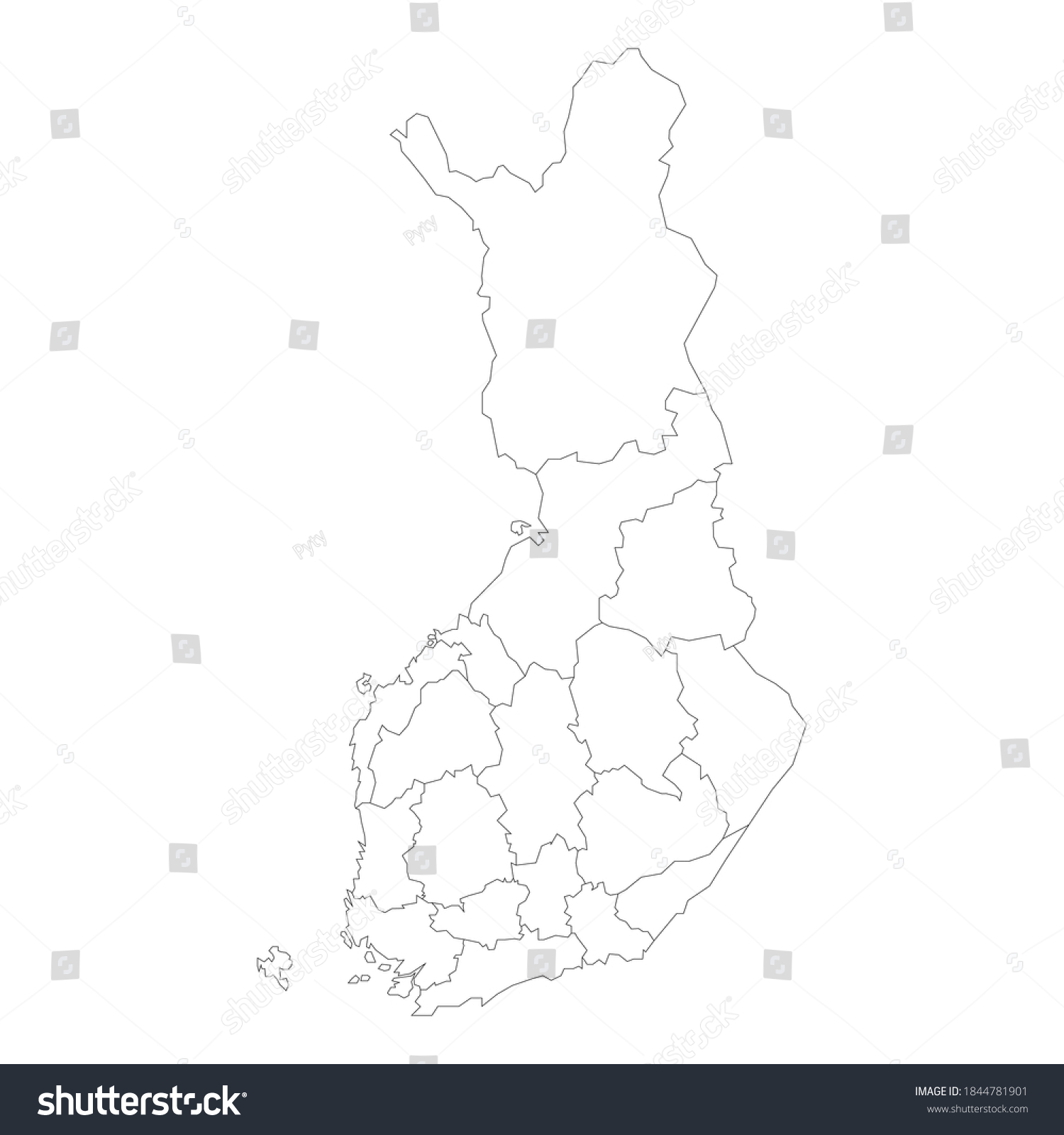 Blank Political Map Of Finland Administrative Royalty Free Stock   Avopix 1844781901 