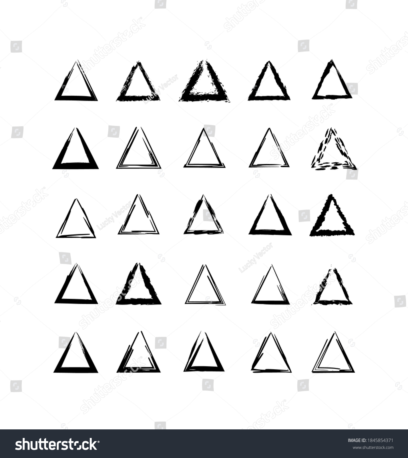 A vector set of traced triangles. Triangle - Royalty Free Stock Vector ...