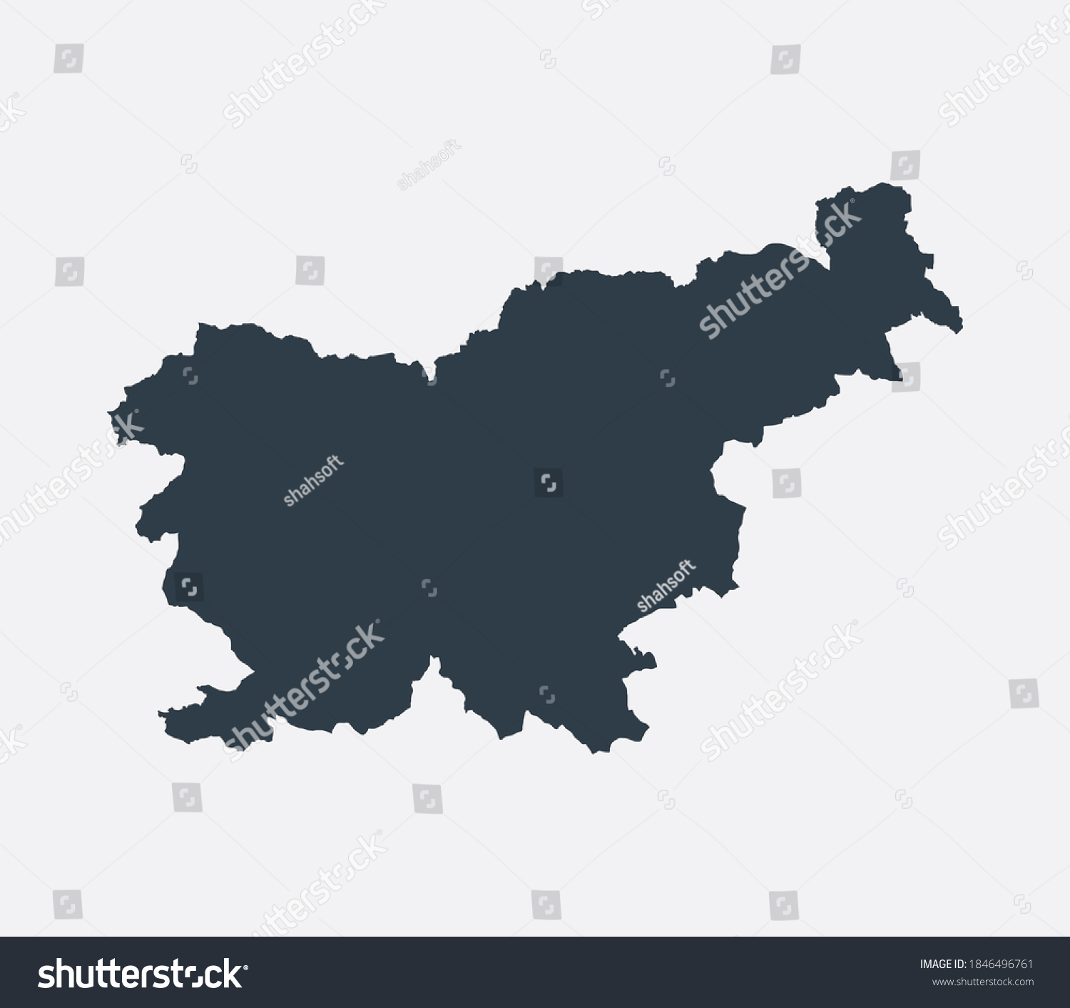 Slovenia Map, Country Flat Map - Royalty Free Stock Vector 1846496761 ...