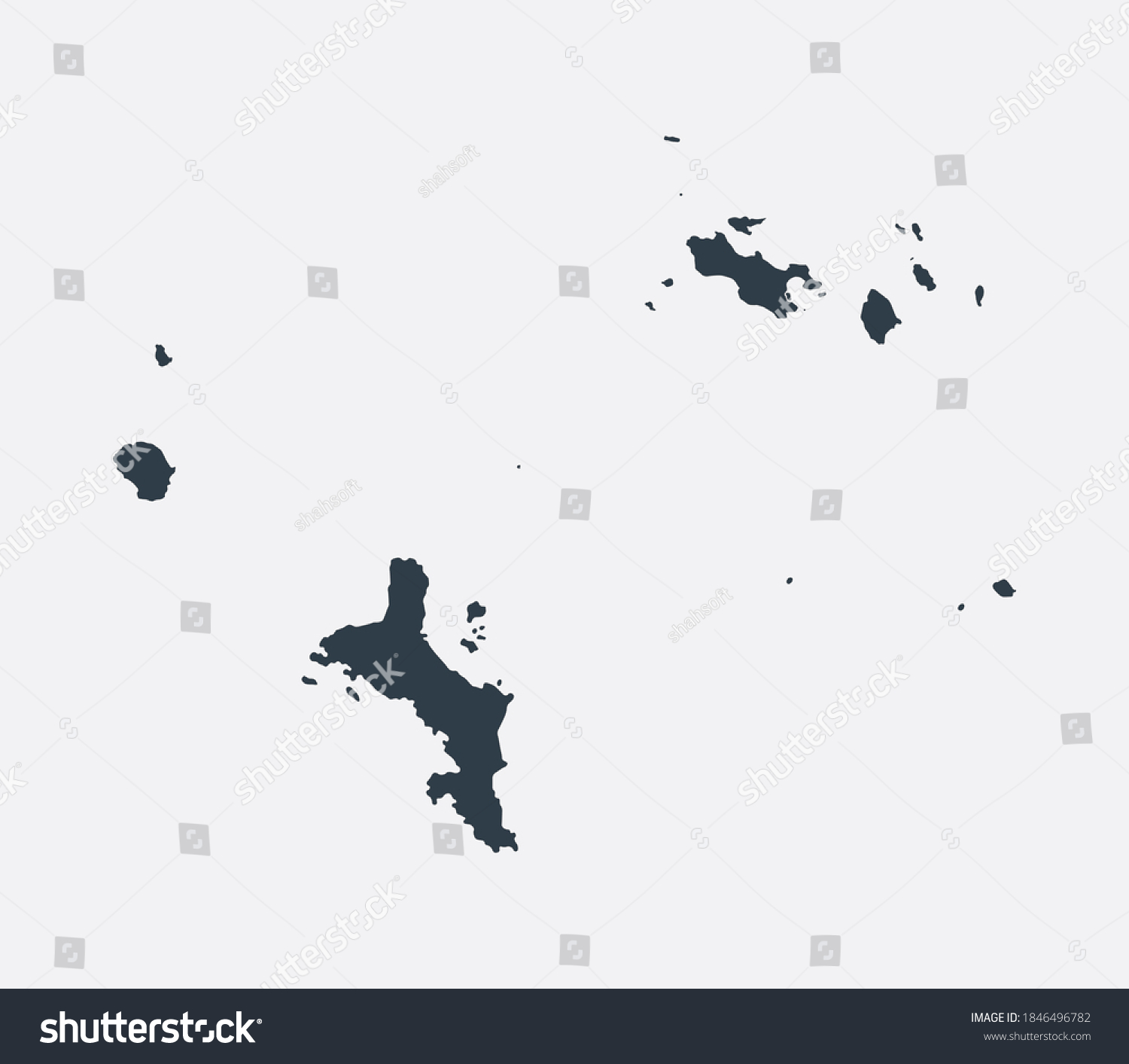 Seychelles Map, Country Flat Map - Royalty Free Stock Vector 1846496782 ...