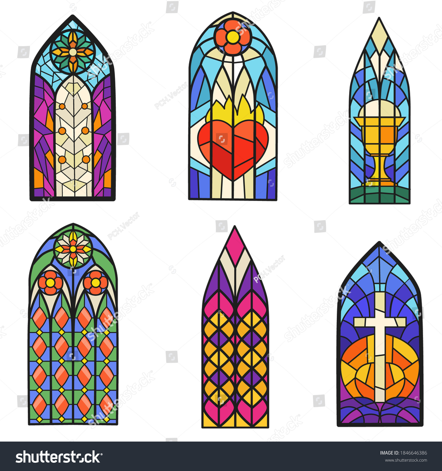 FREE! - Colouring Stained Glass Templates - Colouring Pages