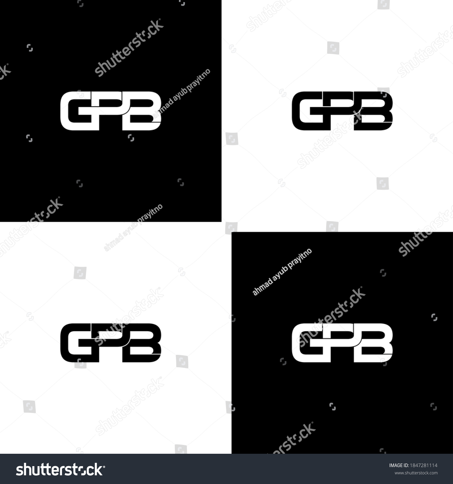 Gpb Letter Original Monogram Logo Design Royalty Free Stock Vector