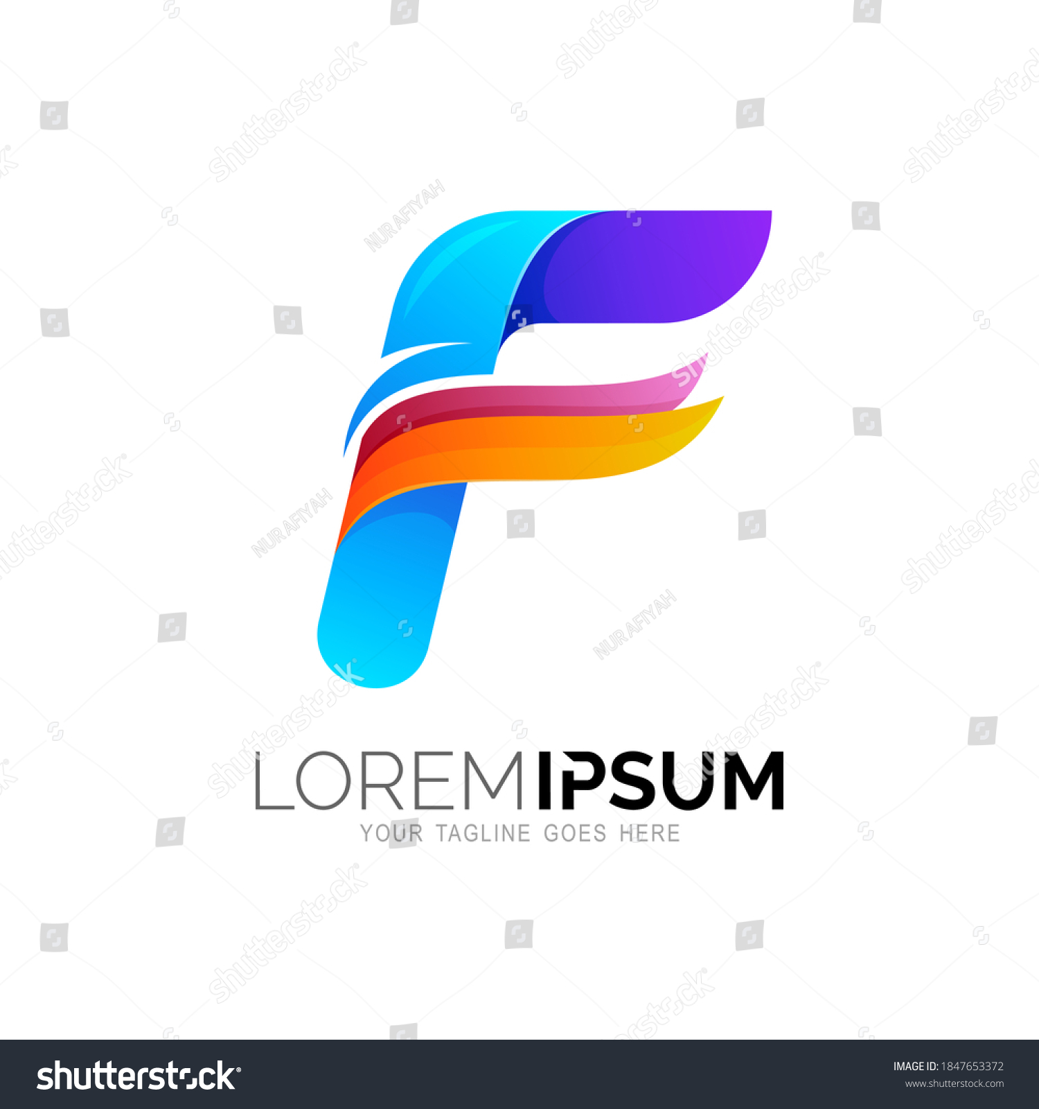 F logos, Letter F logo and colorful design - Royalty Free Stock Vector ...