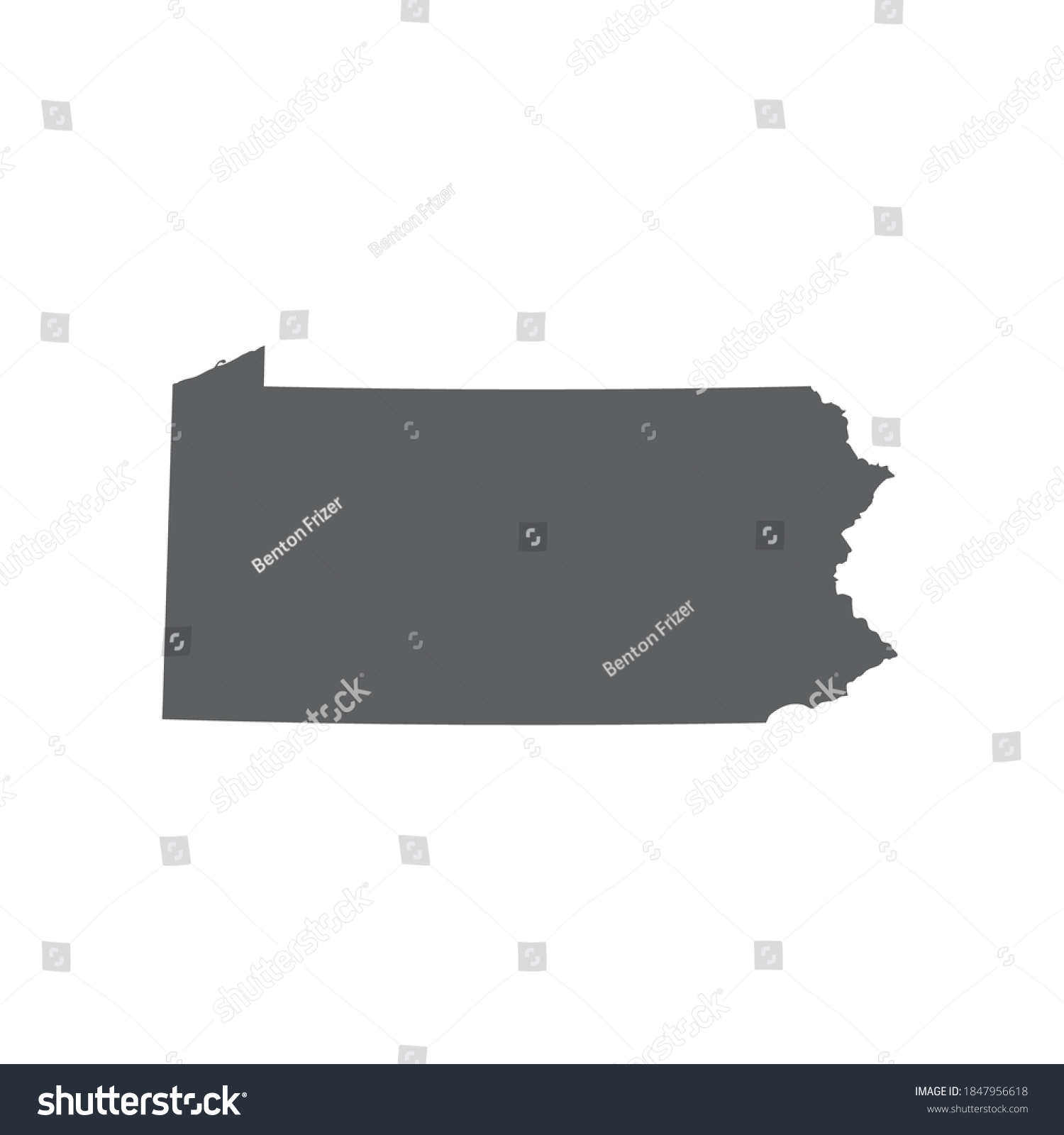 Silhouette Of Pennsylvania Vector Map Royalty Free Stock Vector