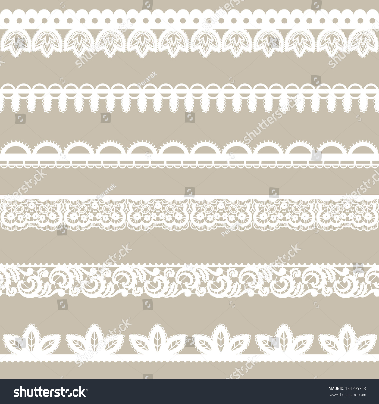 Set of horizontal lace borders #184795763