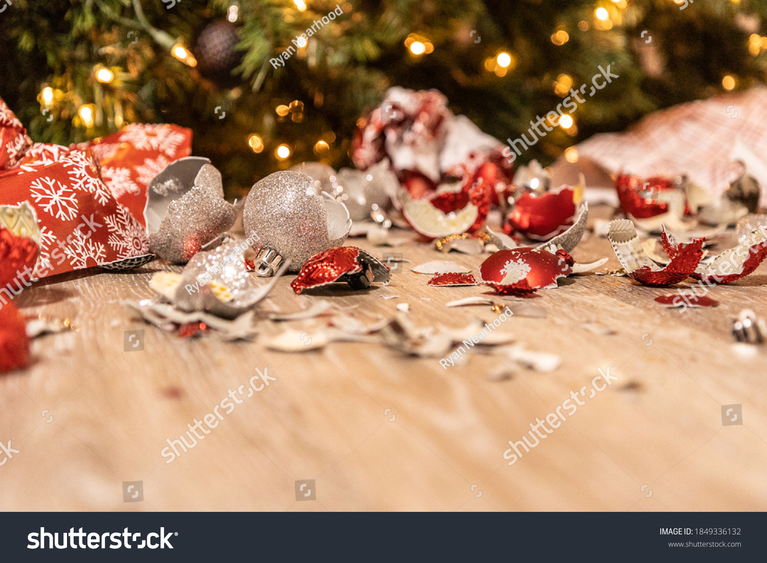 Broken and wrecked Christmas ornaments #1849336132