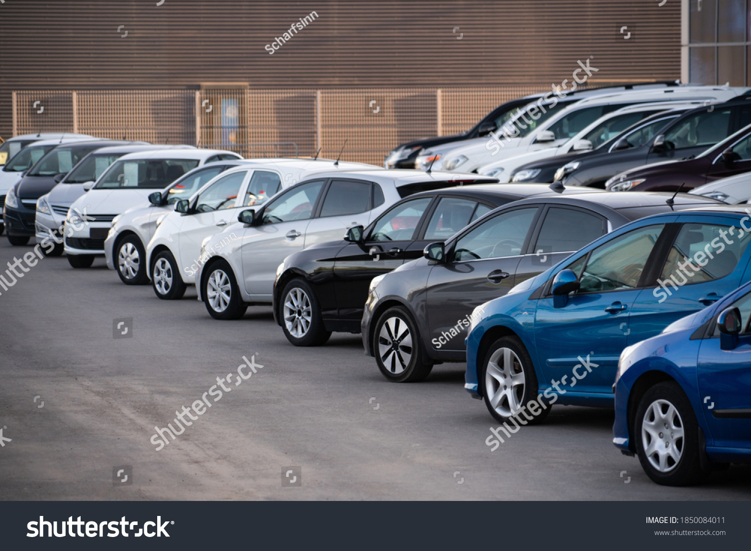 Cars in a row. Used car sales #1850084011