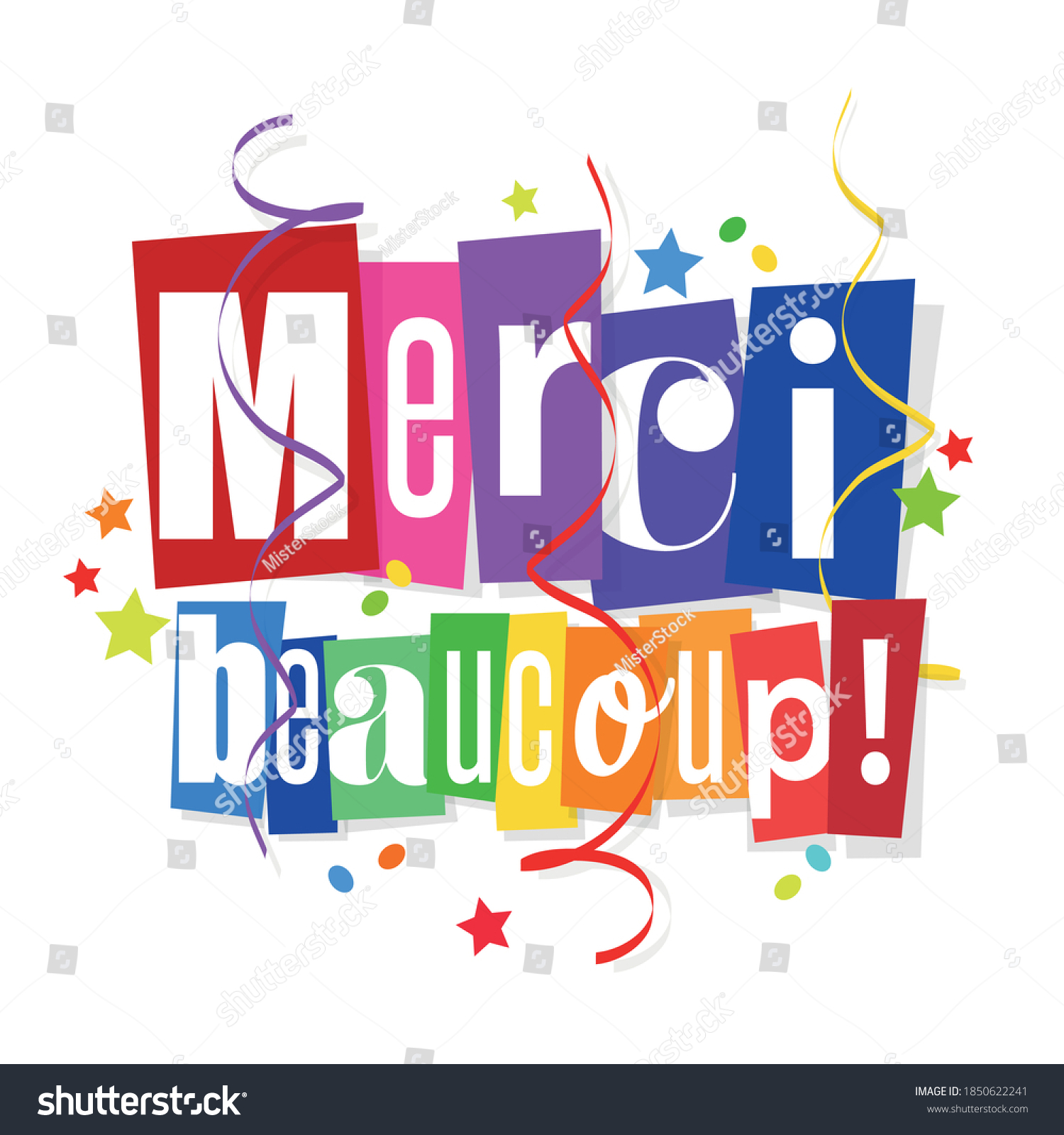 Merci beaucoup, Thank you very much in French - Royalty Free Stock ...