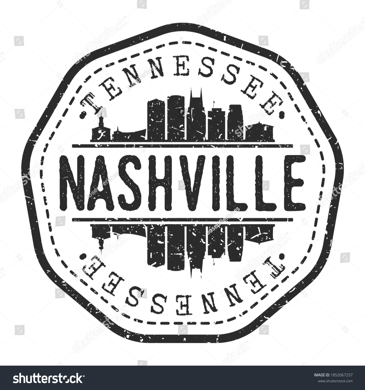 Nashville, TN, USA Stamp Skyline Postmark. - Royalty Free Stock Vector ...