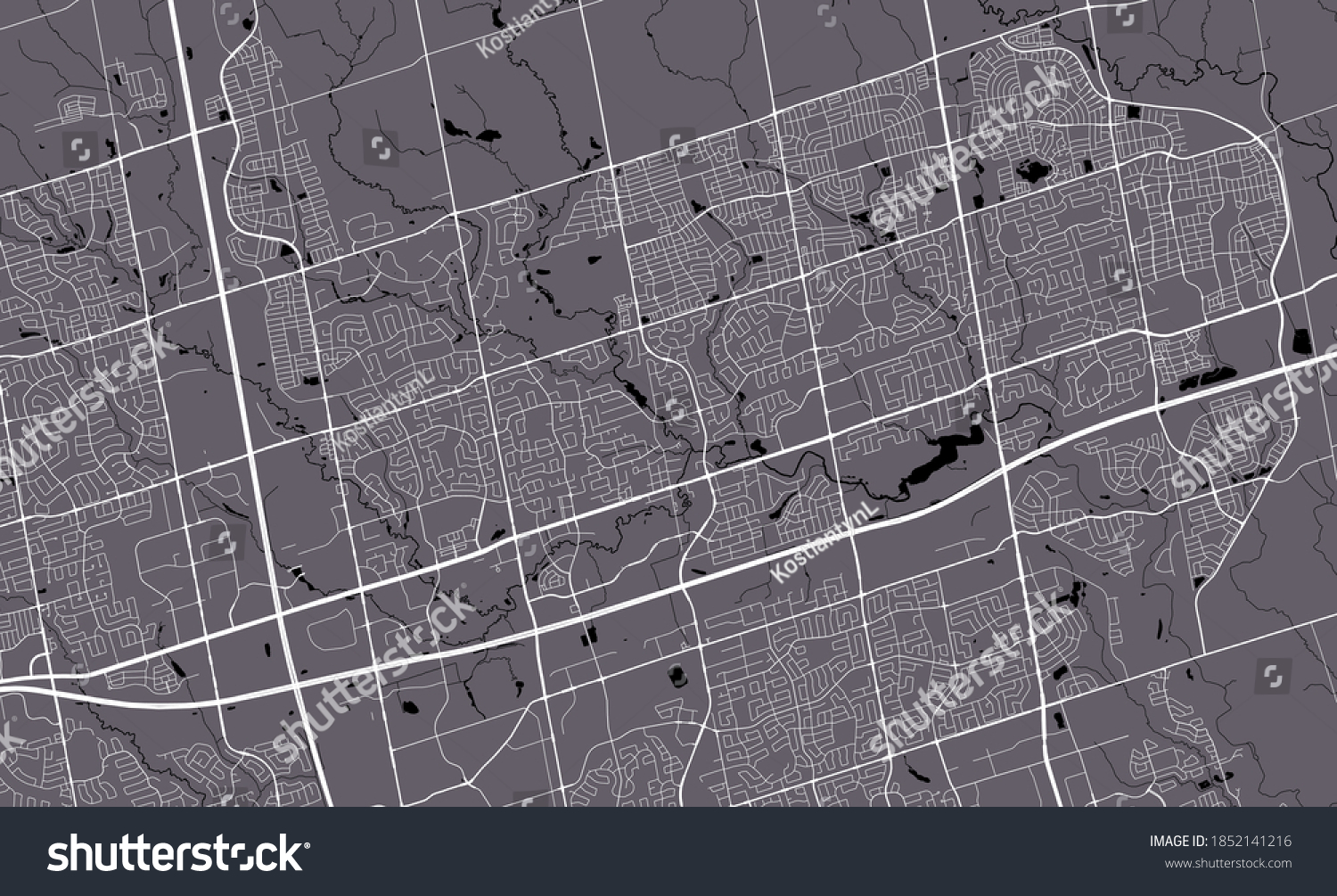 Detailed map of Markham city administrative area - Royalty Free Stock ...