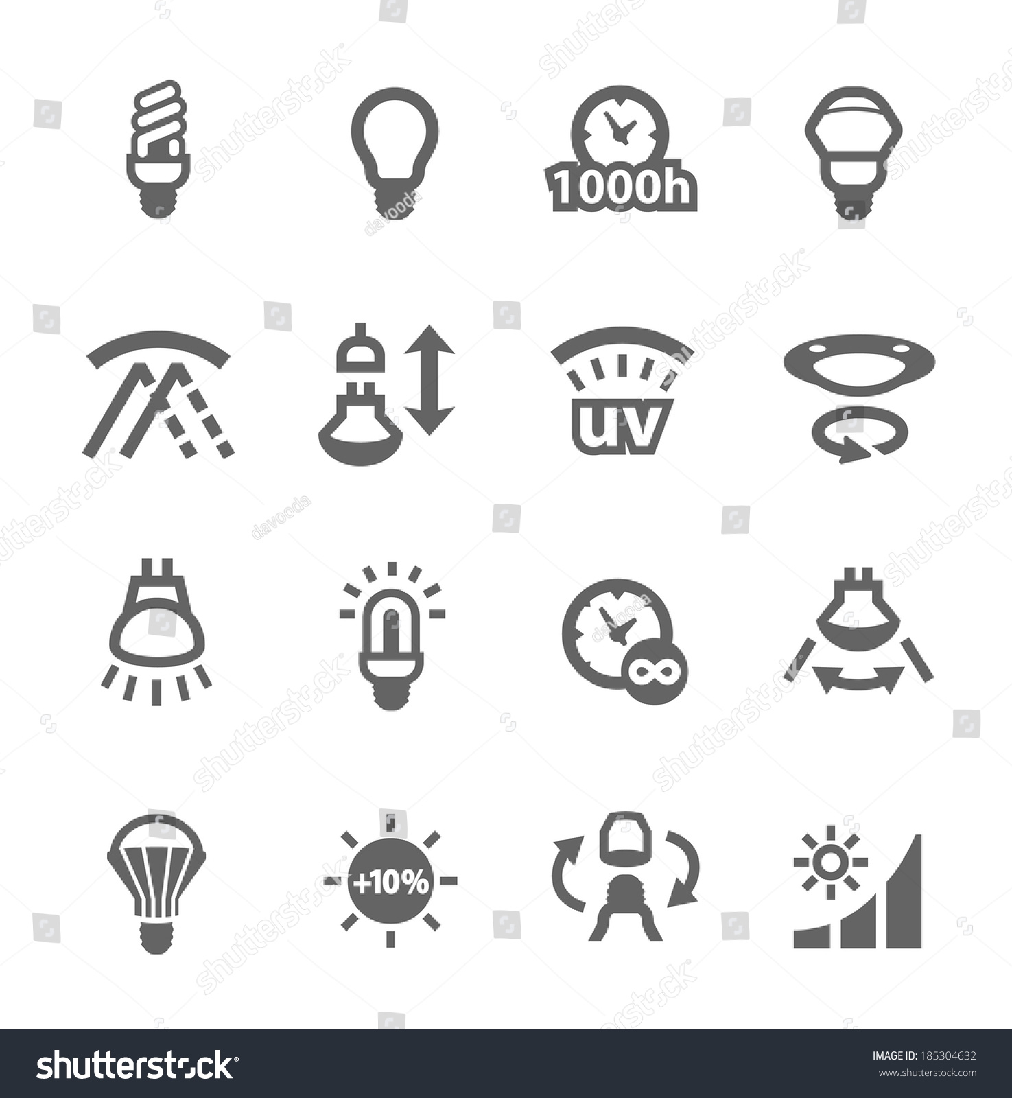 Simple set of lamp features related vector icons for your design #185304632