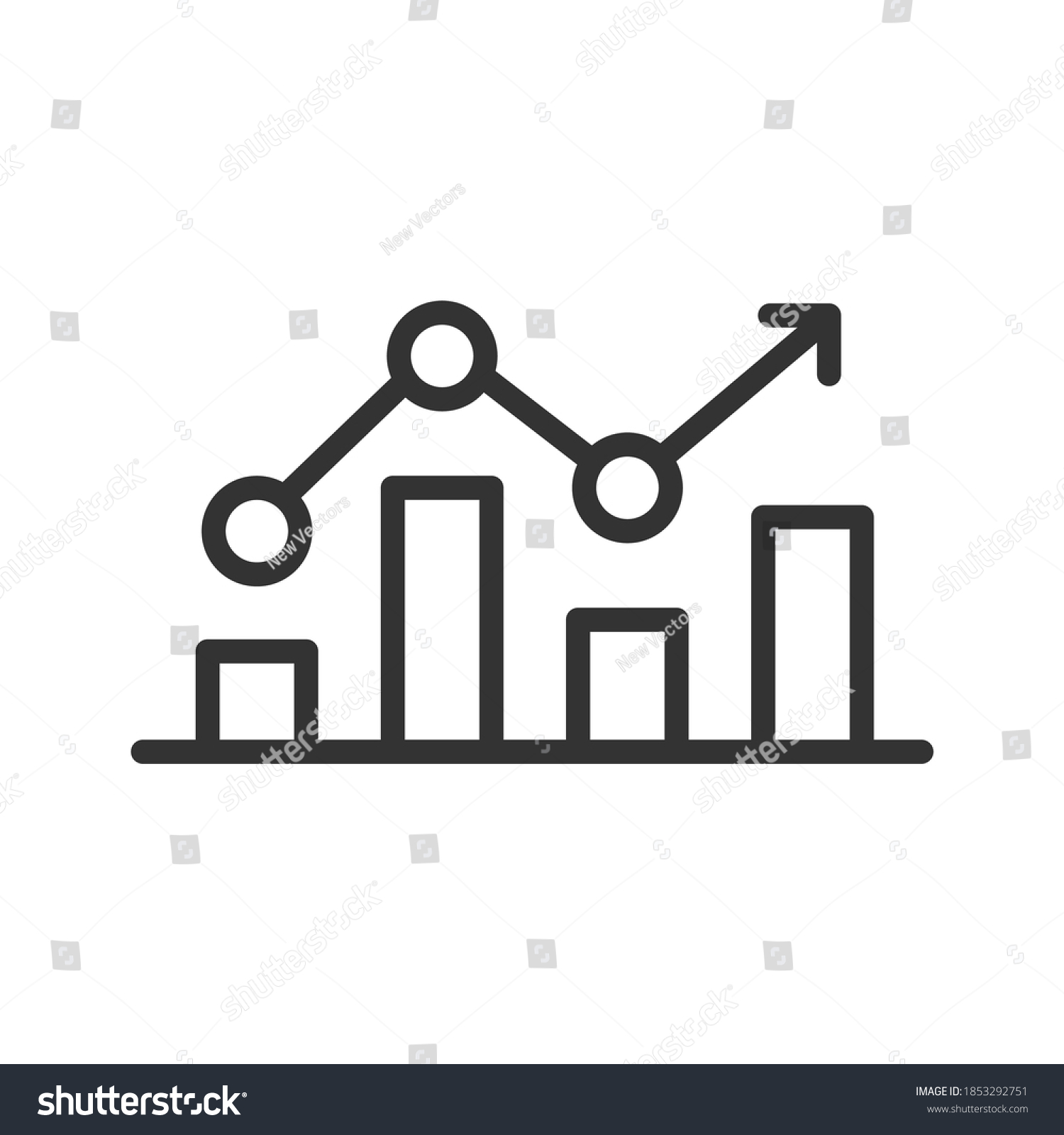 Graph outline icon or logo in modern line. Line - Royalty Free Stock ...