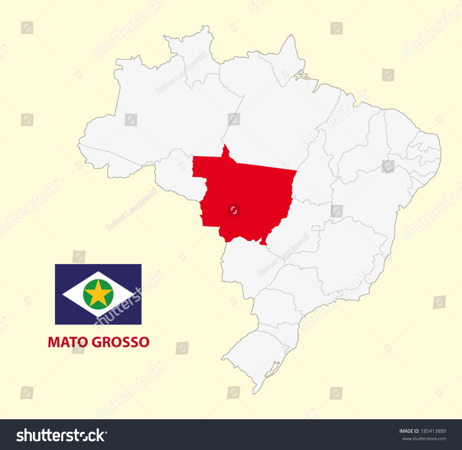 Map Of The Brazilian State Mato Grosso District Royalty Free Stock Vector 185413889