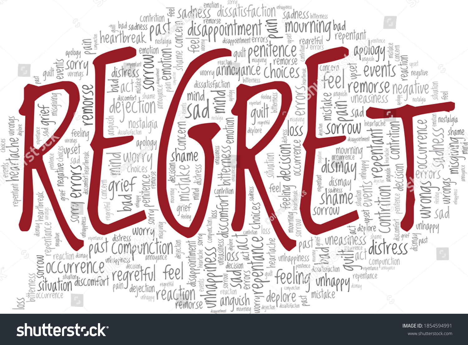 Regret Vector Illustration Word Cloud Isolated Royalty Free Stock