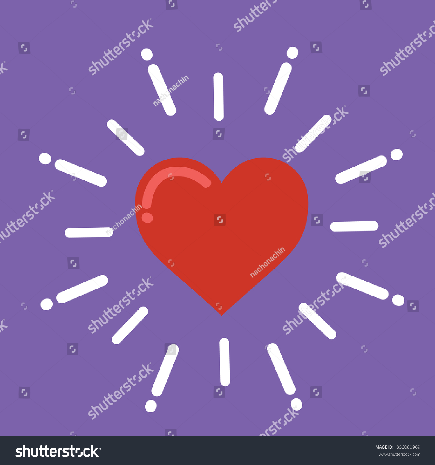 red heart with white sparkles on a purple - Royalty Free Stock Vector ...