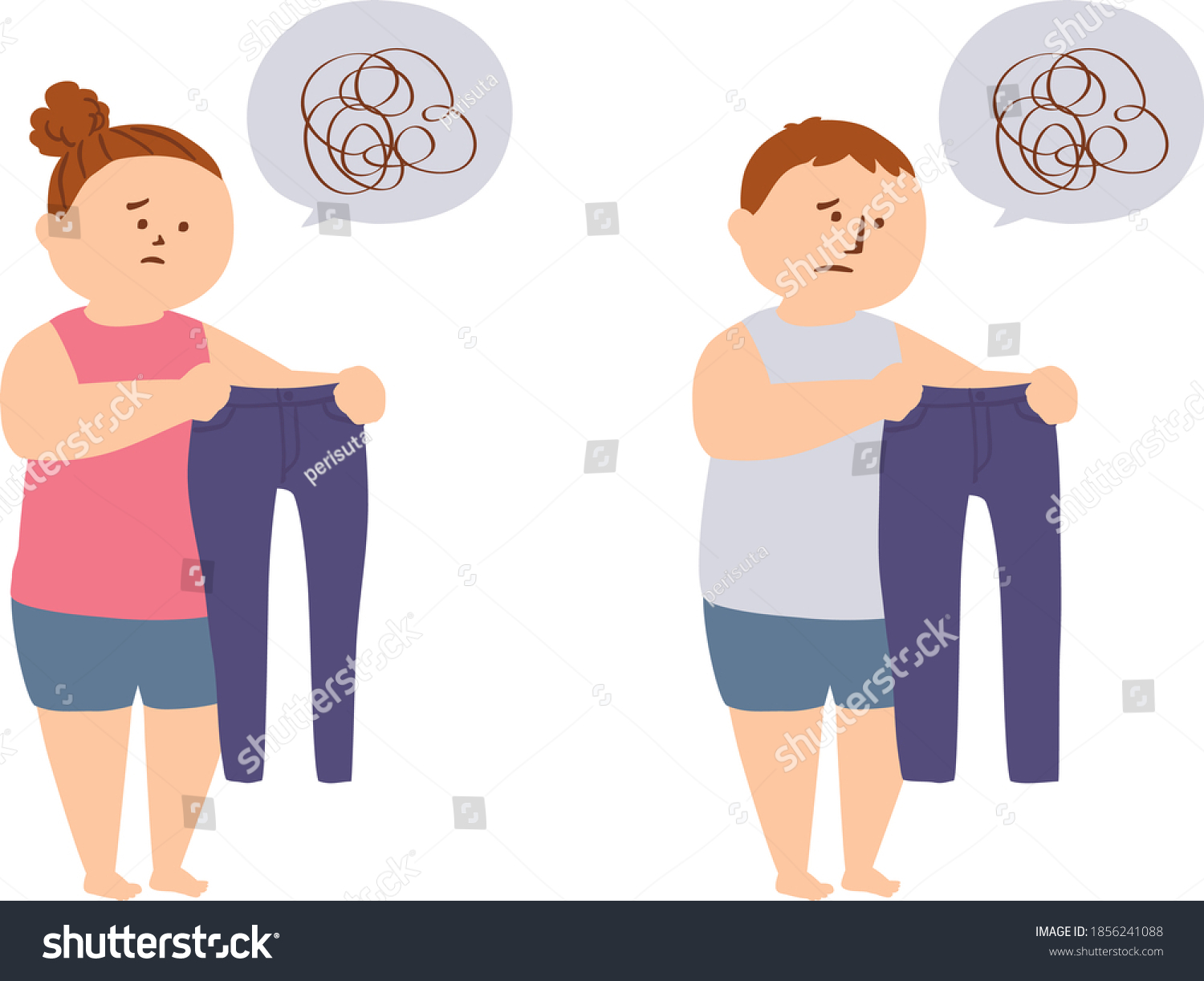 Vector illustration of person with a plump body - Royalty Free Stock ...