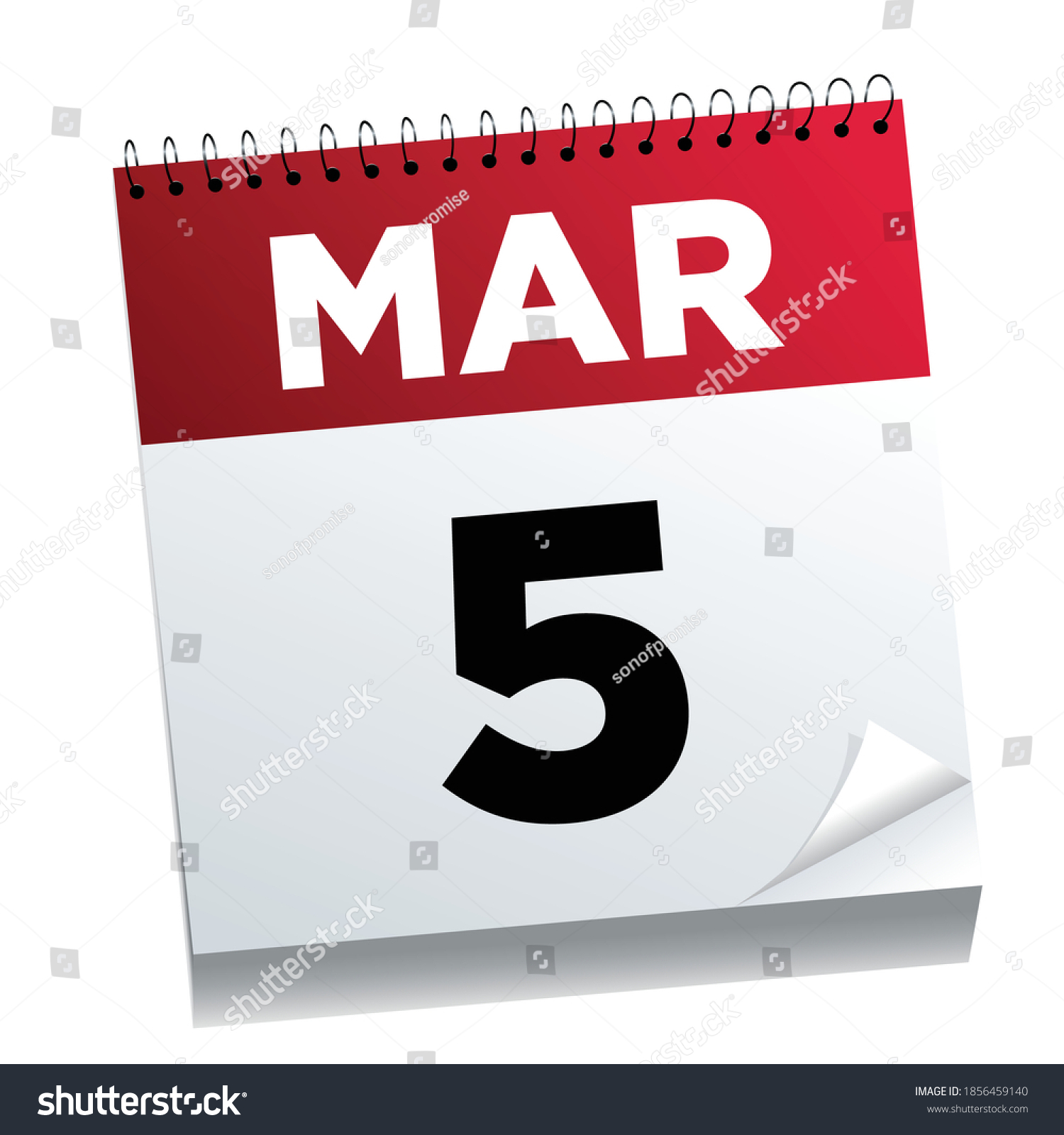 March 5th on a calendar page - illustrated. - Royalty Free Stock Vector ...