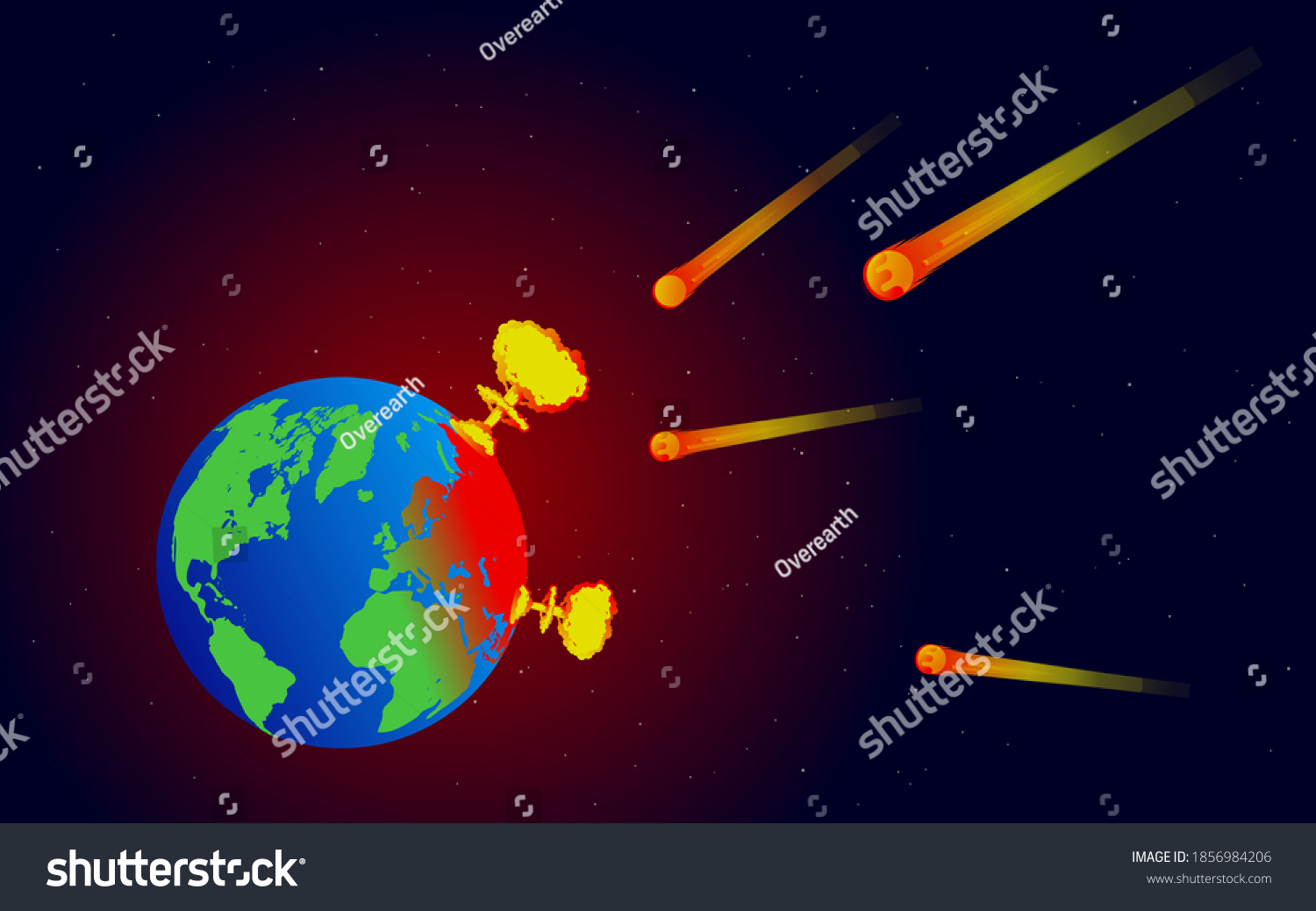 Armageddon The End Of The World Asteroids And Royalty Free Stock Vector 1856984206 3764