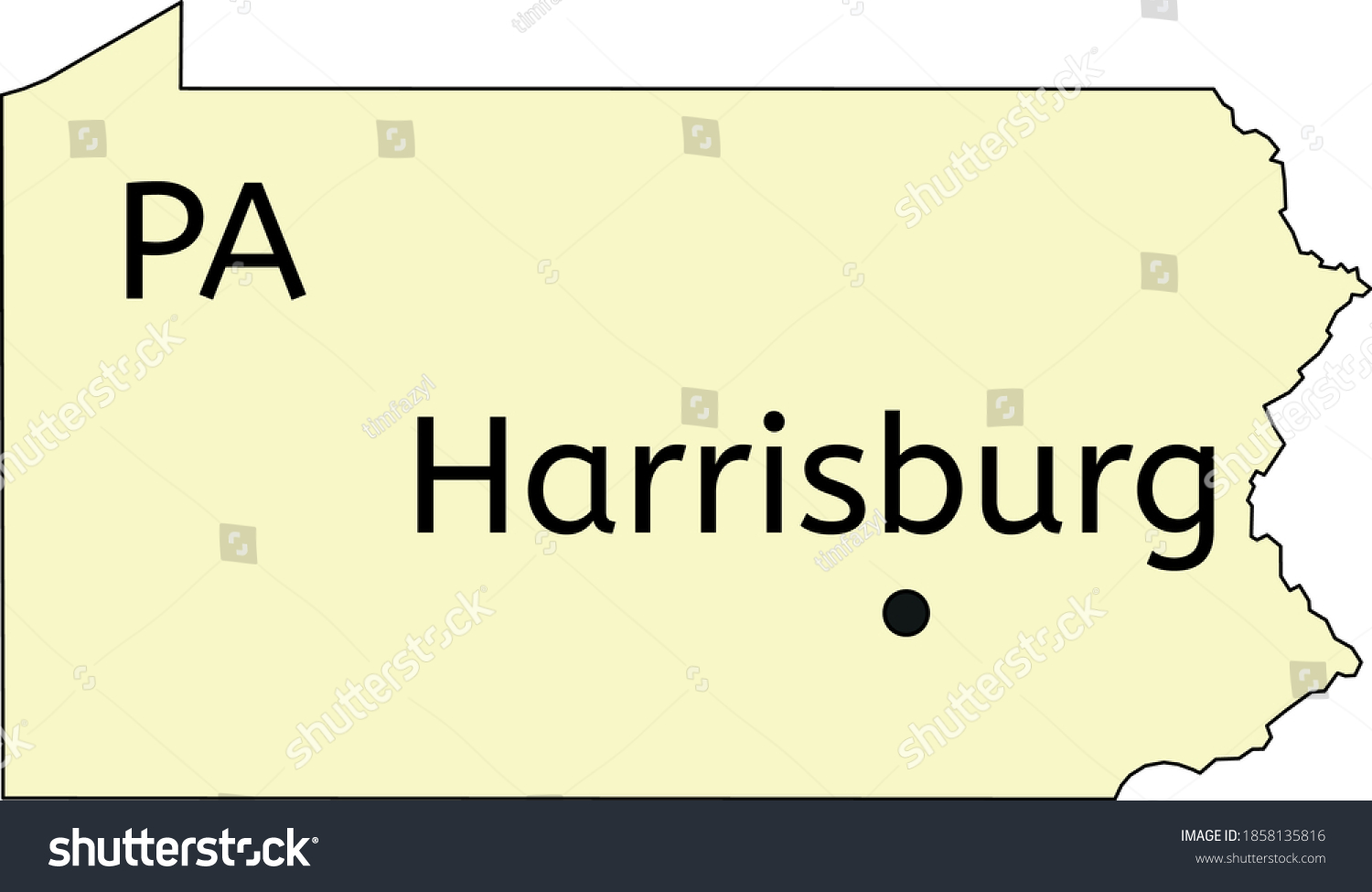 Harrisburg city location on Pennsylvania map #1858135816