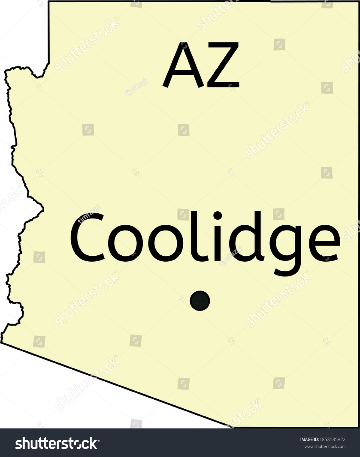 Coolidge City Location On Arizona Map Royalty Free Stock Vector 1858135822 5256