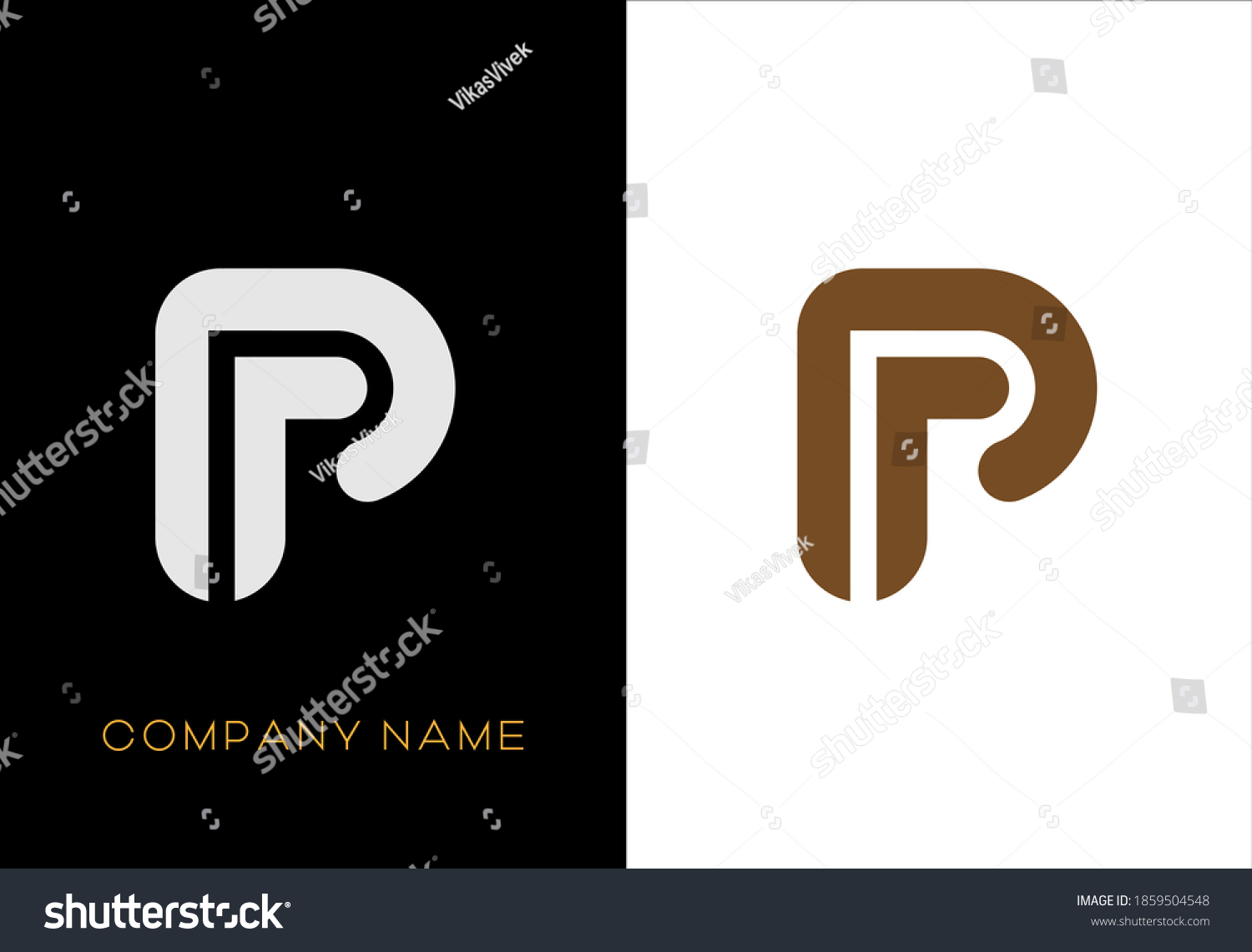 white black letter P logo design - Royalty Free Stock Vector 1859504548 ...