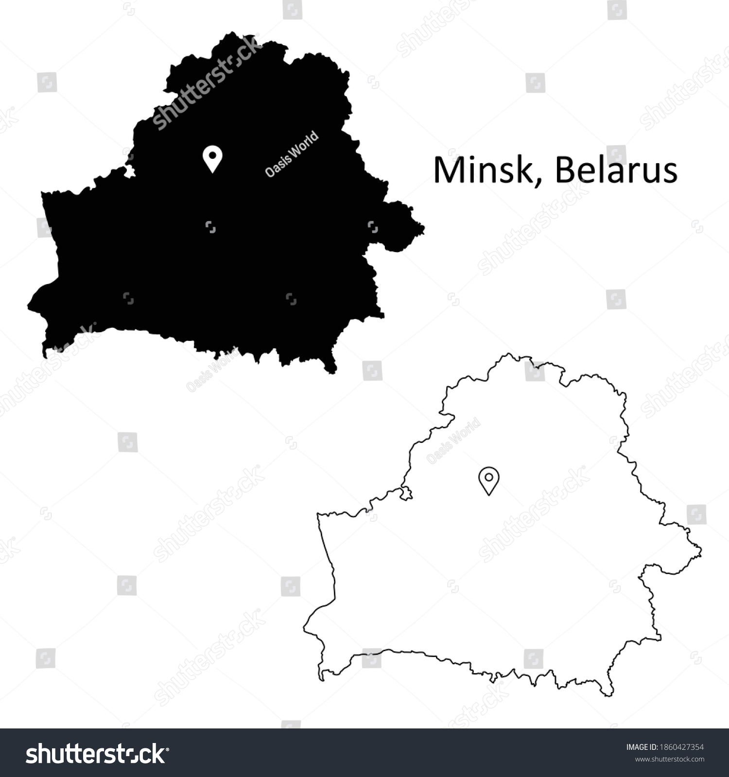 Minsk Belarus Detailed Country Map With Royalty Free Stock Vector   Avopix 1860427354 