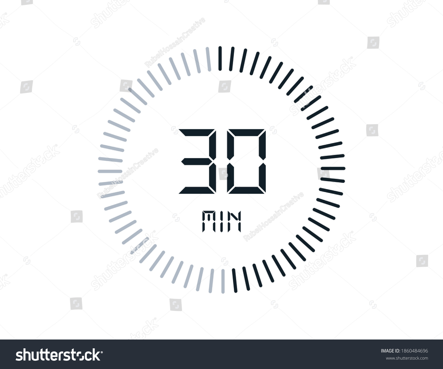 30 minutes timers Clocks, Timer 30 min icon #1860484696