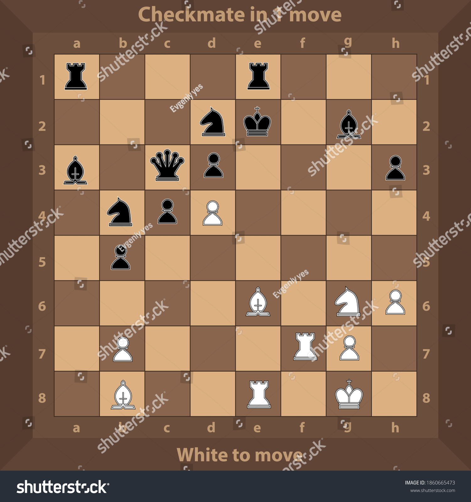 Chess Puzzle Riddle Checkmate In 1 Move White Royalty Free Stock