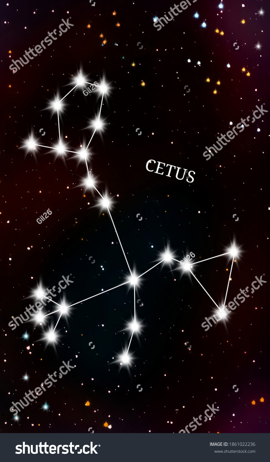 Illustration image of the constellation Cetus - Royalty Free Stock ...