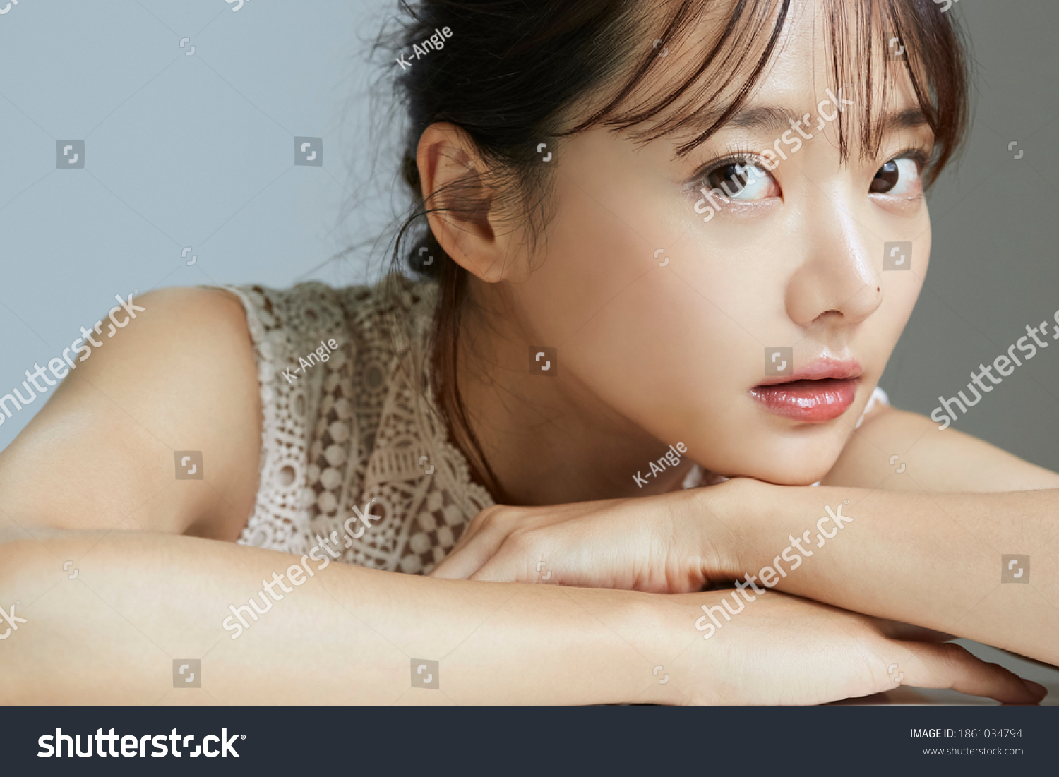 Natural beauty portrait of young Asian woman #1861034794