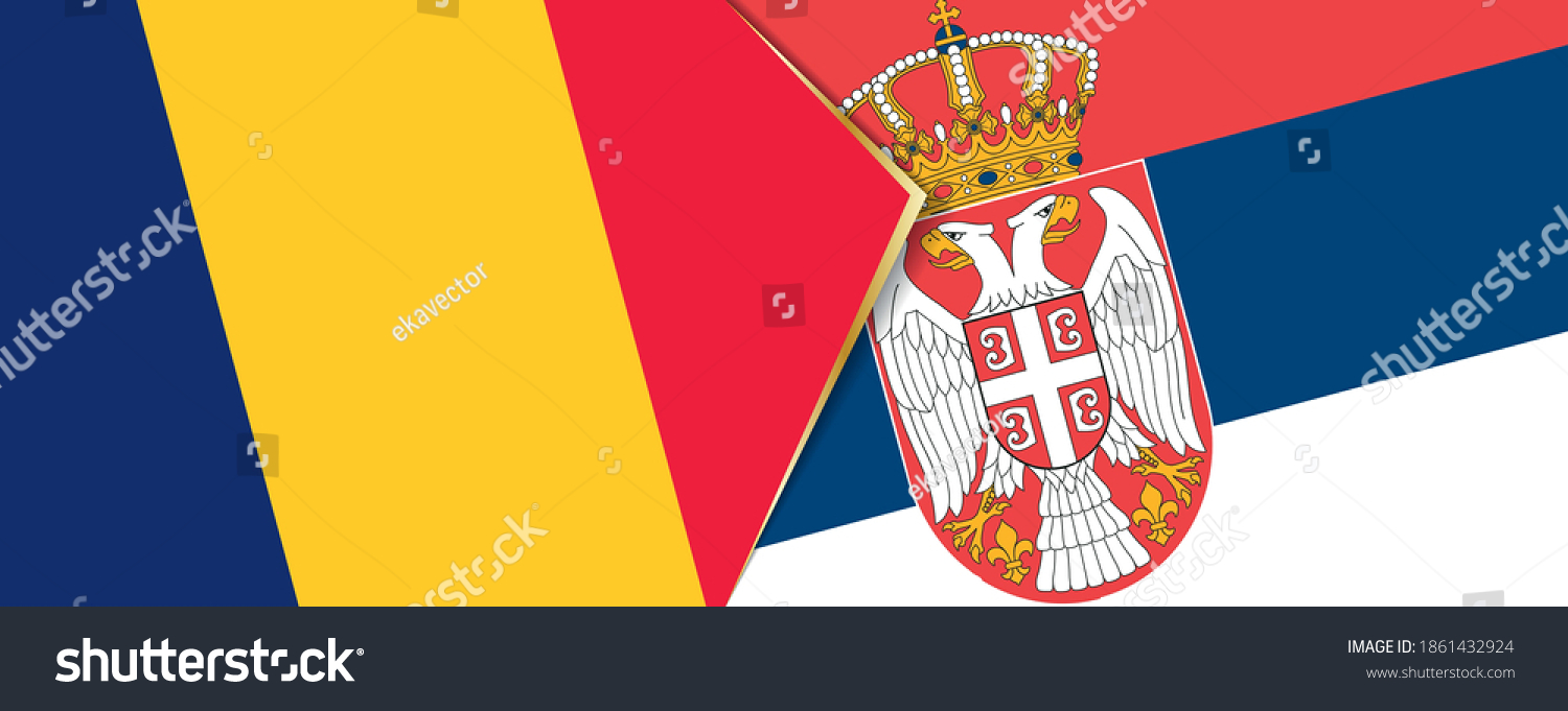 Chad and Serbia flags, two vector flags symbol of relationship or confrontation. #1861432924