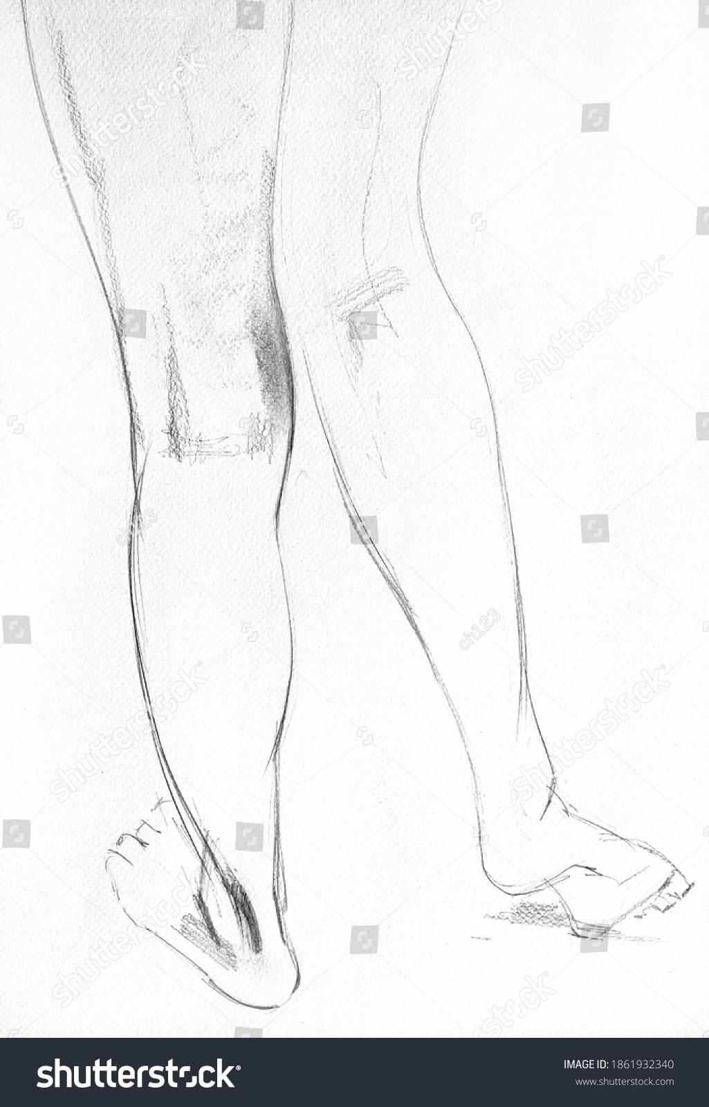 Humans Figure Pencil Drawing Illustration Royalty Free Stock Photo