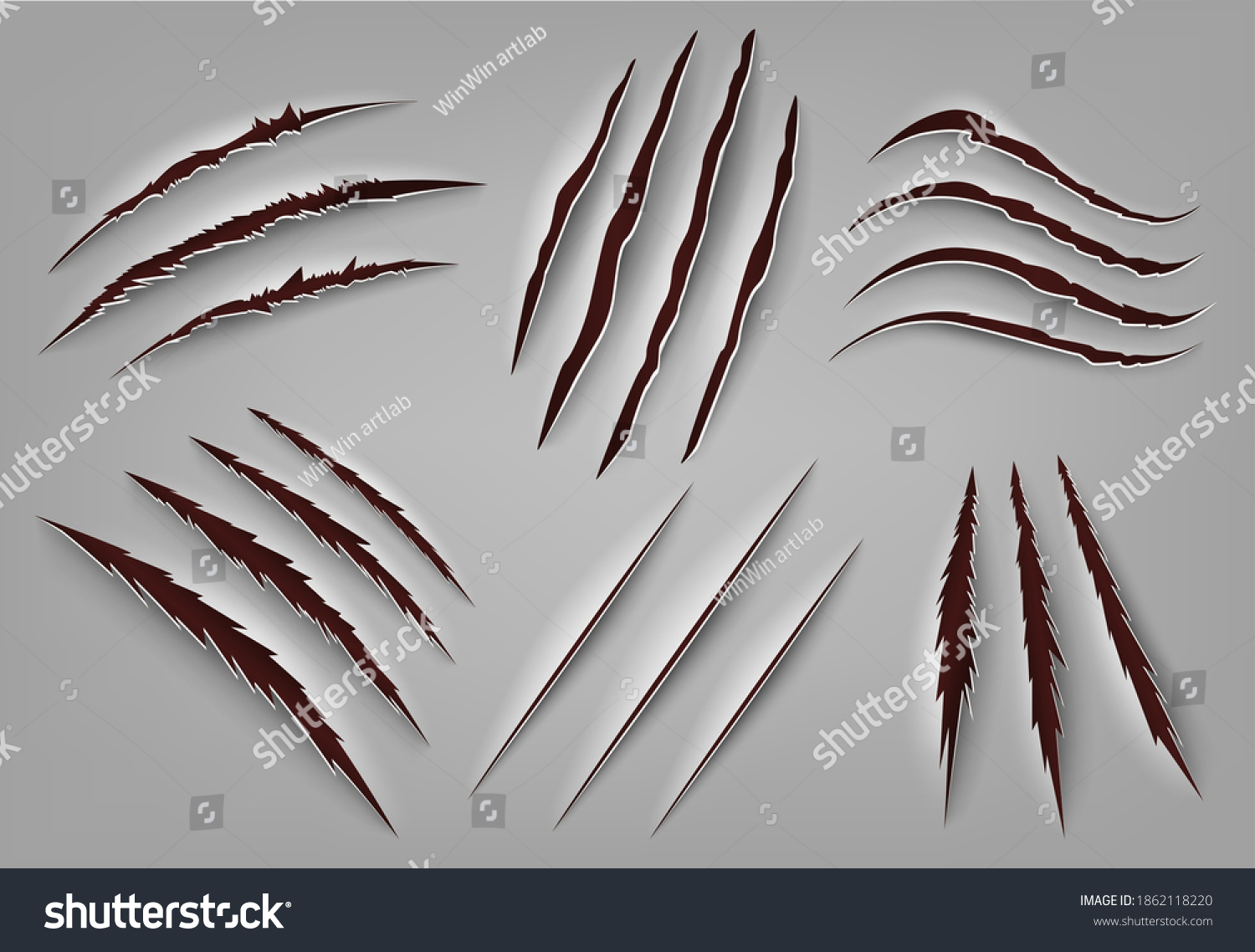 Realistic animal claw scratch. Wild animal or - Royalty Free Stock ...