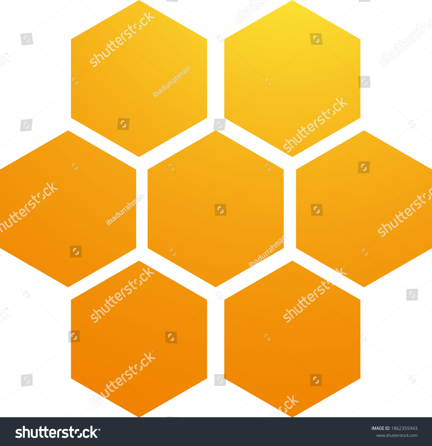 Hexagon Shapes Honey Bee Logo Concept - Royalty Free Stock Vector ...