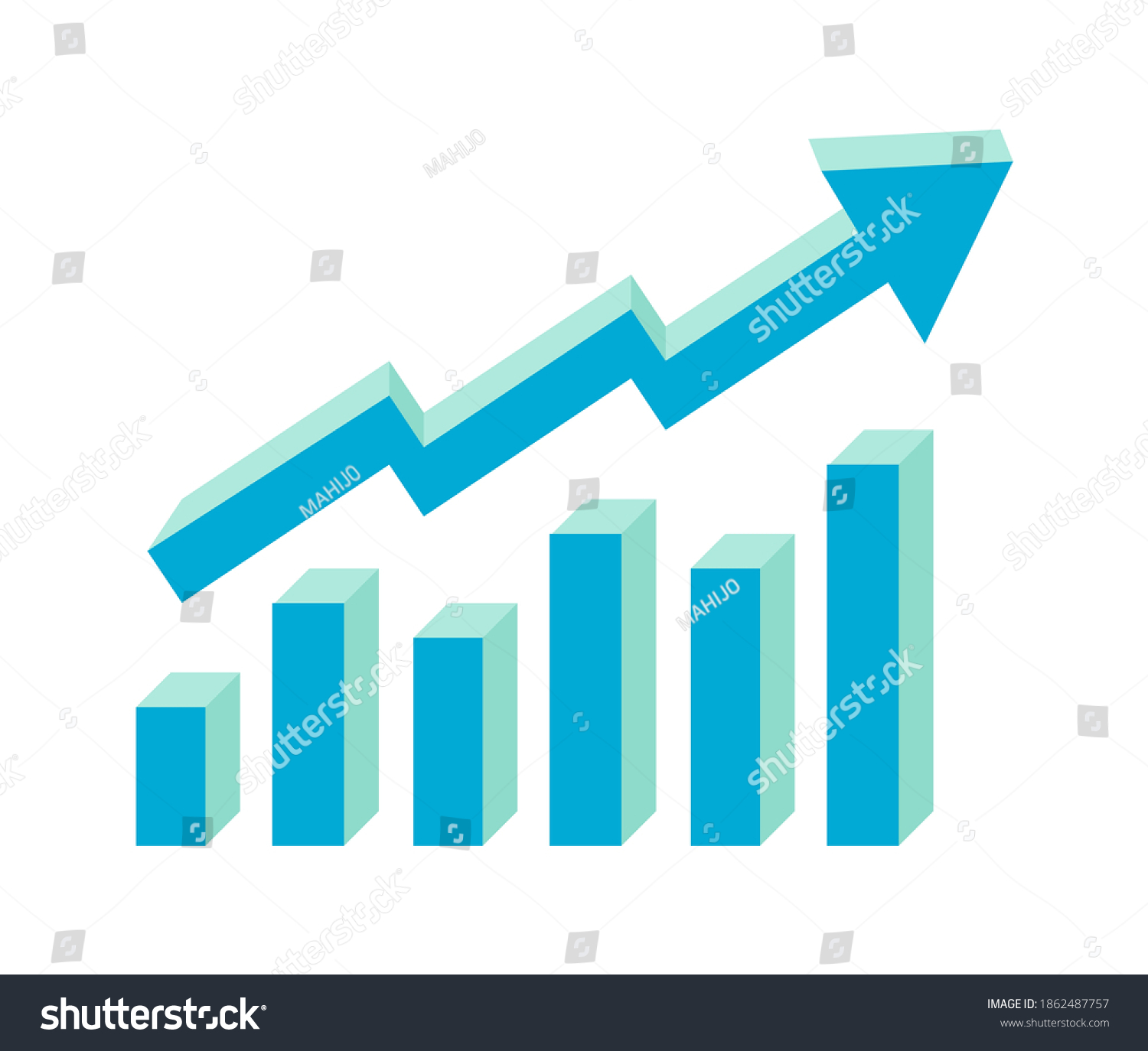 Graph that represents the gradual growth of - Royalty Free Stock Vector ...