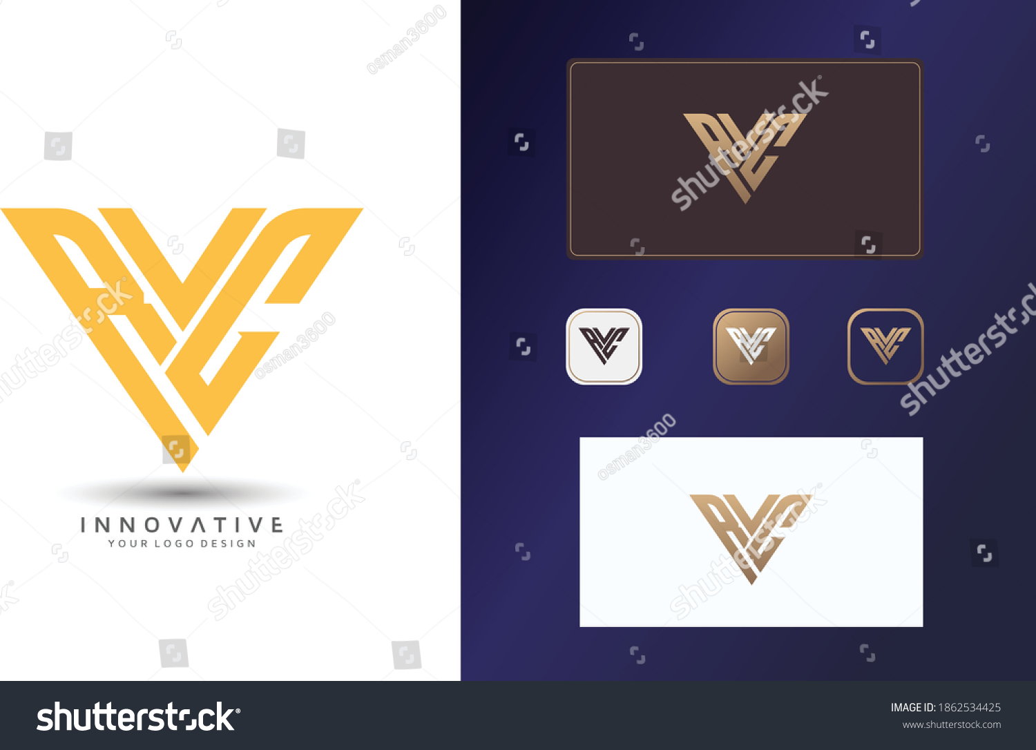 Letter Rvc Vector Logo Design Gym Logo Icon Royalty Free Stock