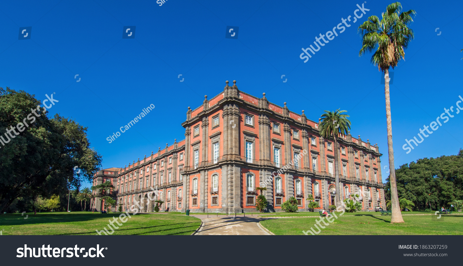 Naples, Italy - built in 1742, and located on the top of the Capidimonte district, the Palace of Capodimonte is a fine example of Bourbon palazzo, and one of the main landmarks in Naples #1863207259