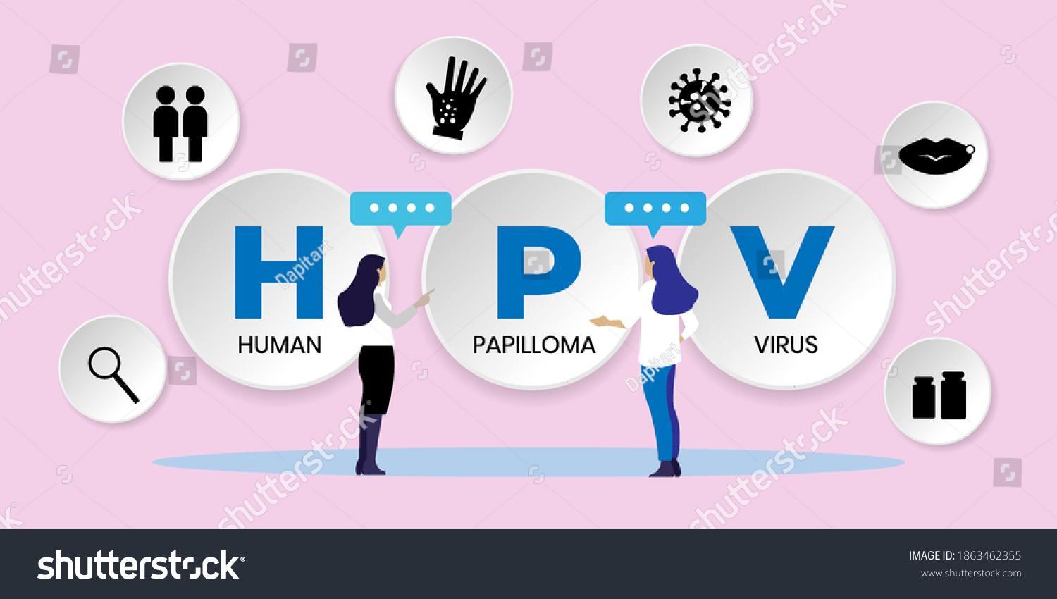 HPV Human papilloma virus concept With icons. - Royalty Free Stock ...