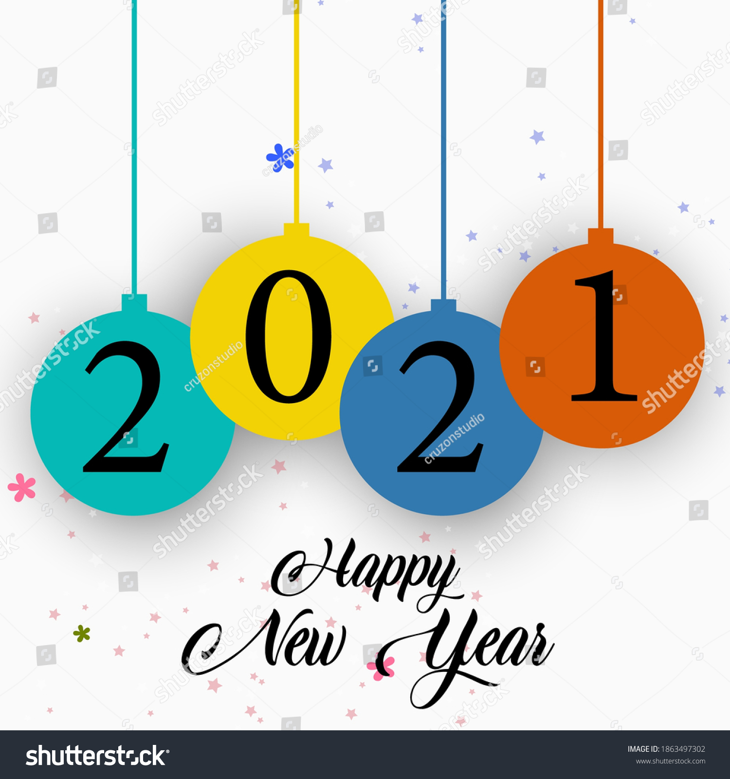 Happy New Year 2021 New Year Background Royalty Free Stock Vector 1863497302 6580